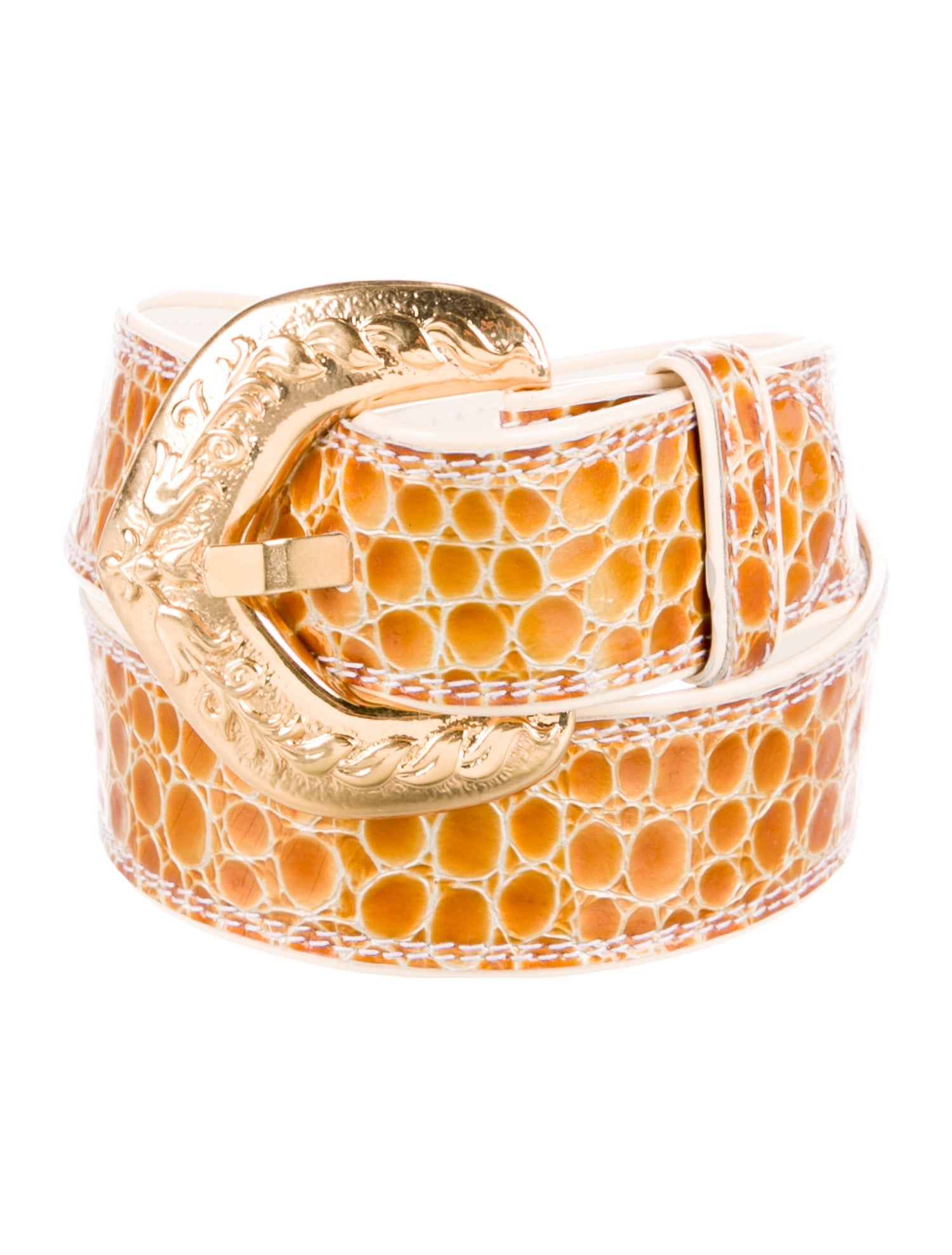 Escada Vintage Embossed Leather Waist Belt