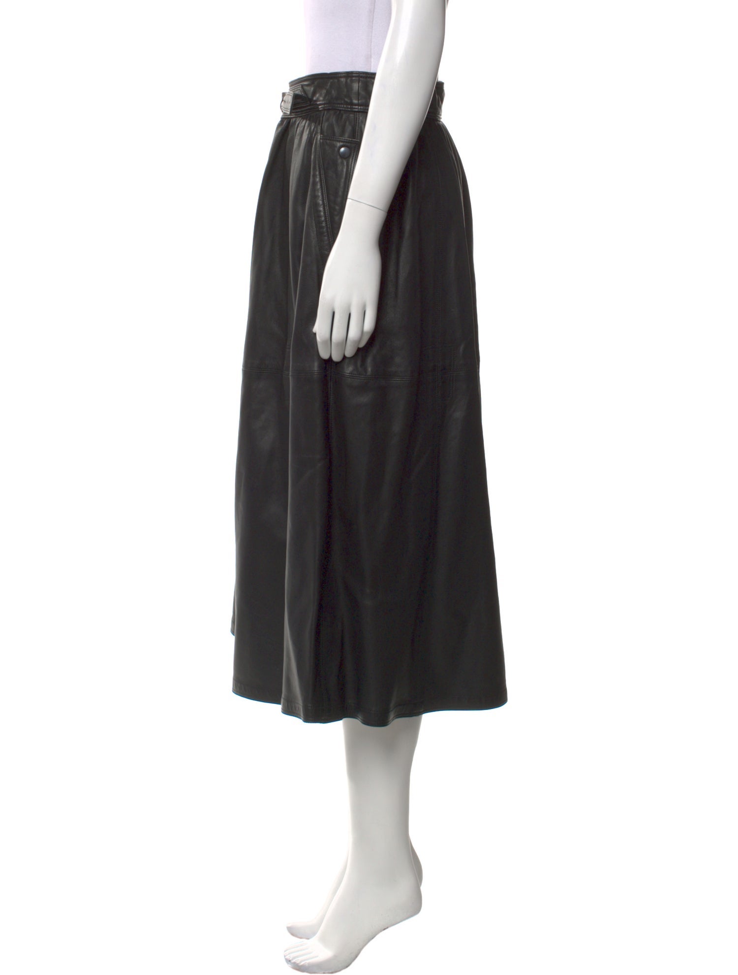 Escada Leather Midi Length Skirt