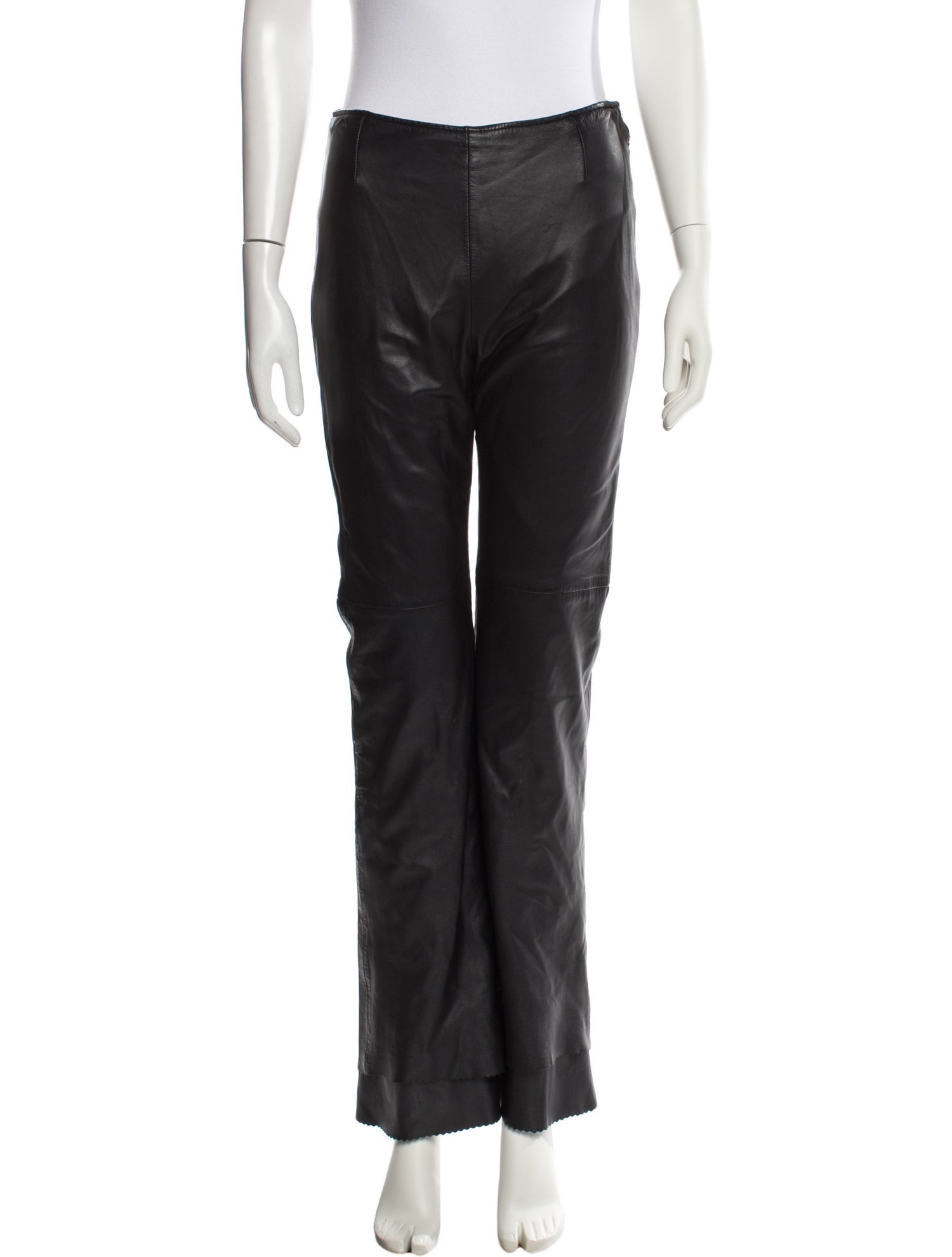 Escada Leather Wide Leg Pants