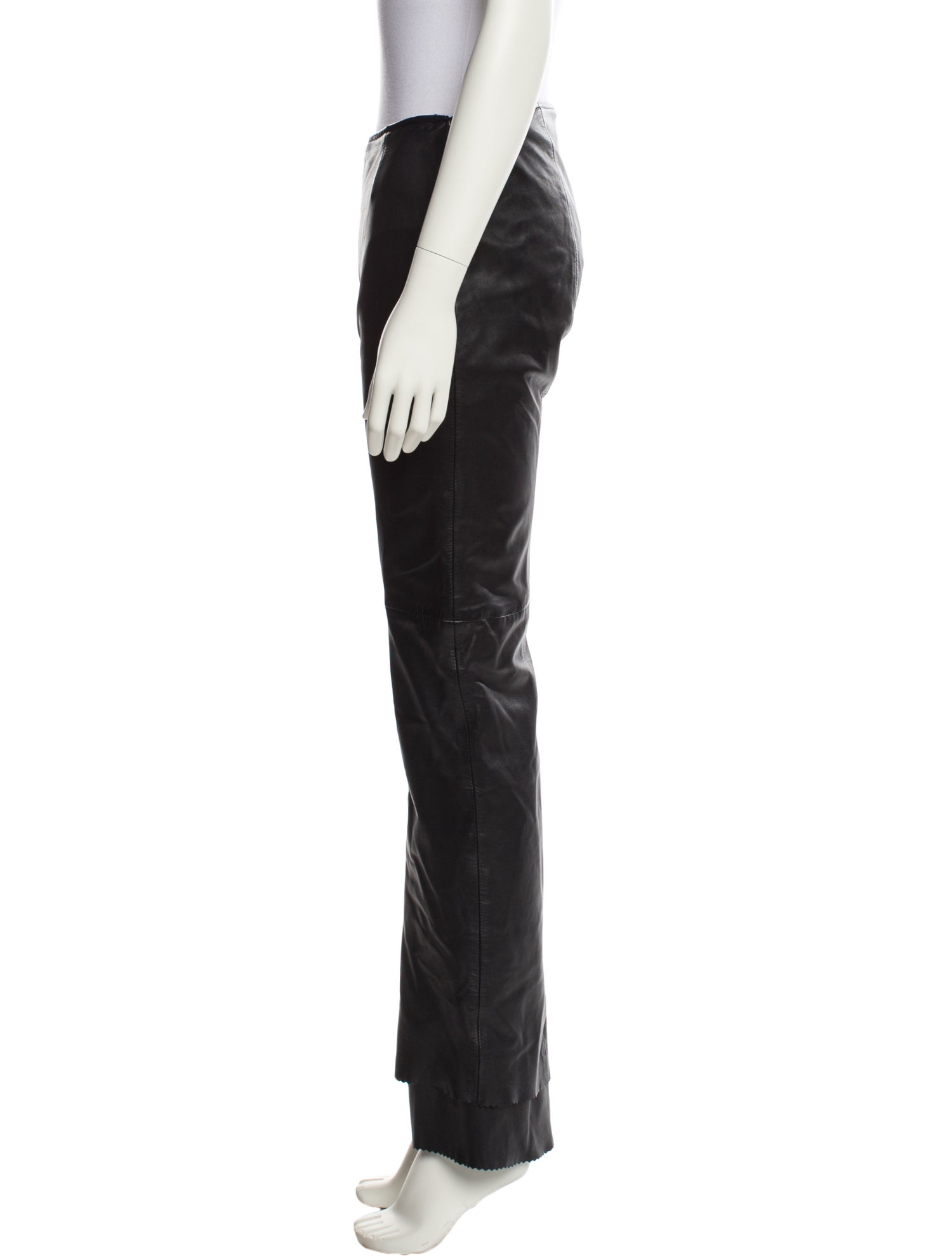 Escada Leather Wide Leg Pants