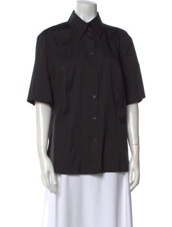 Escada Short Sleeve Button-Up Top