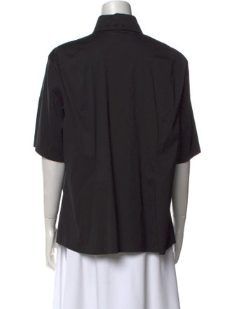 Escada Short Sleeve Button-Up Top