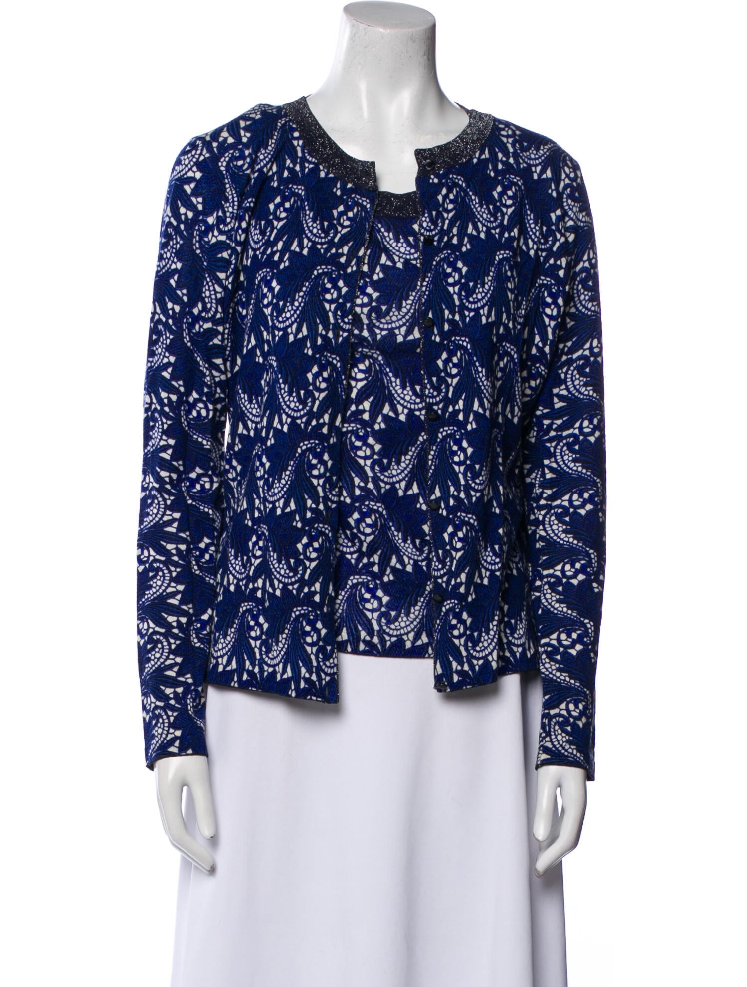 Escada Virgin Wool Printed Blouse