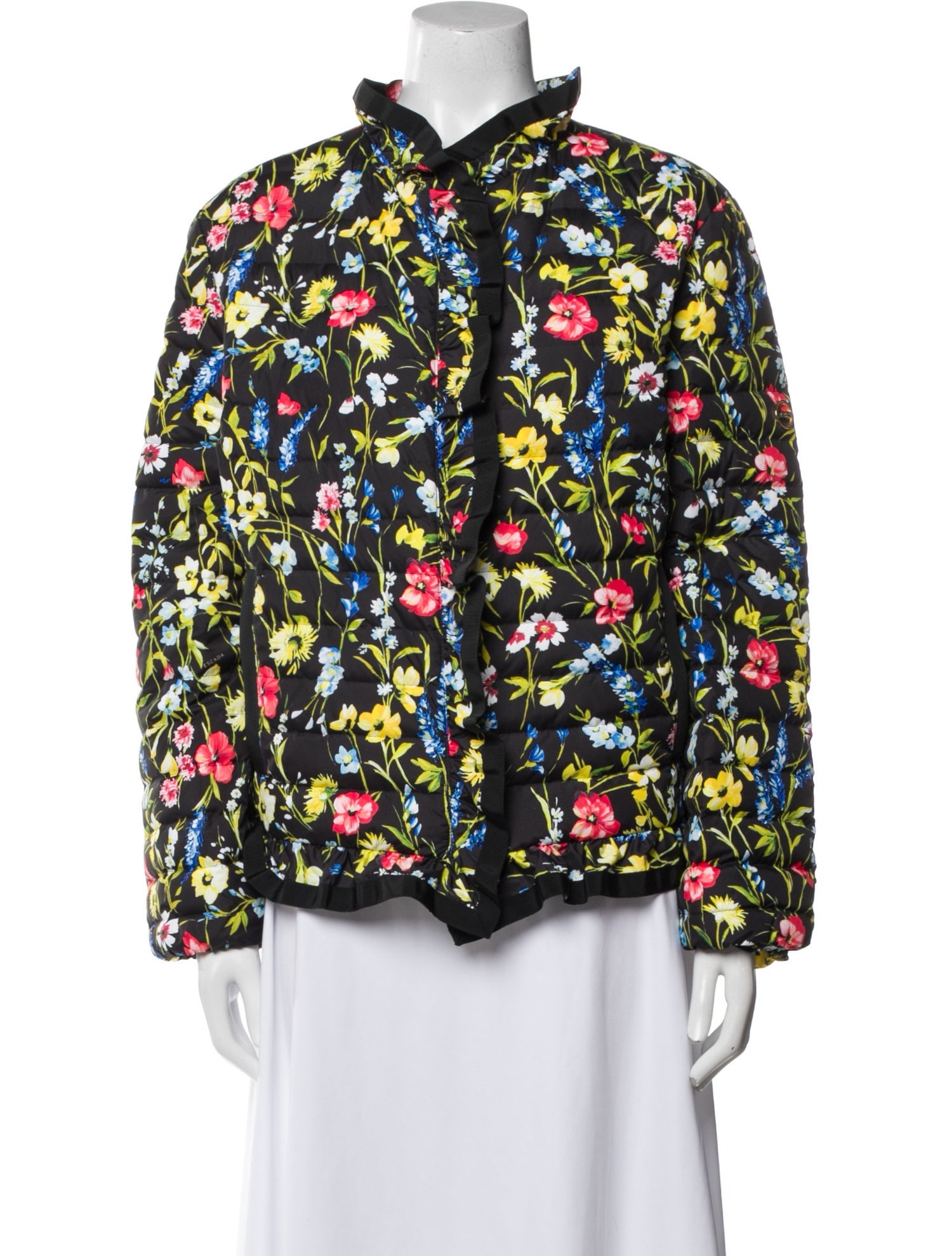 Escada Floral Print Down Coat