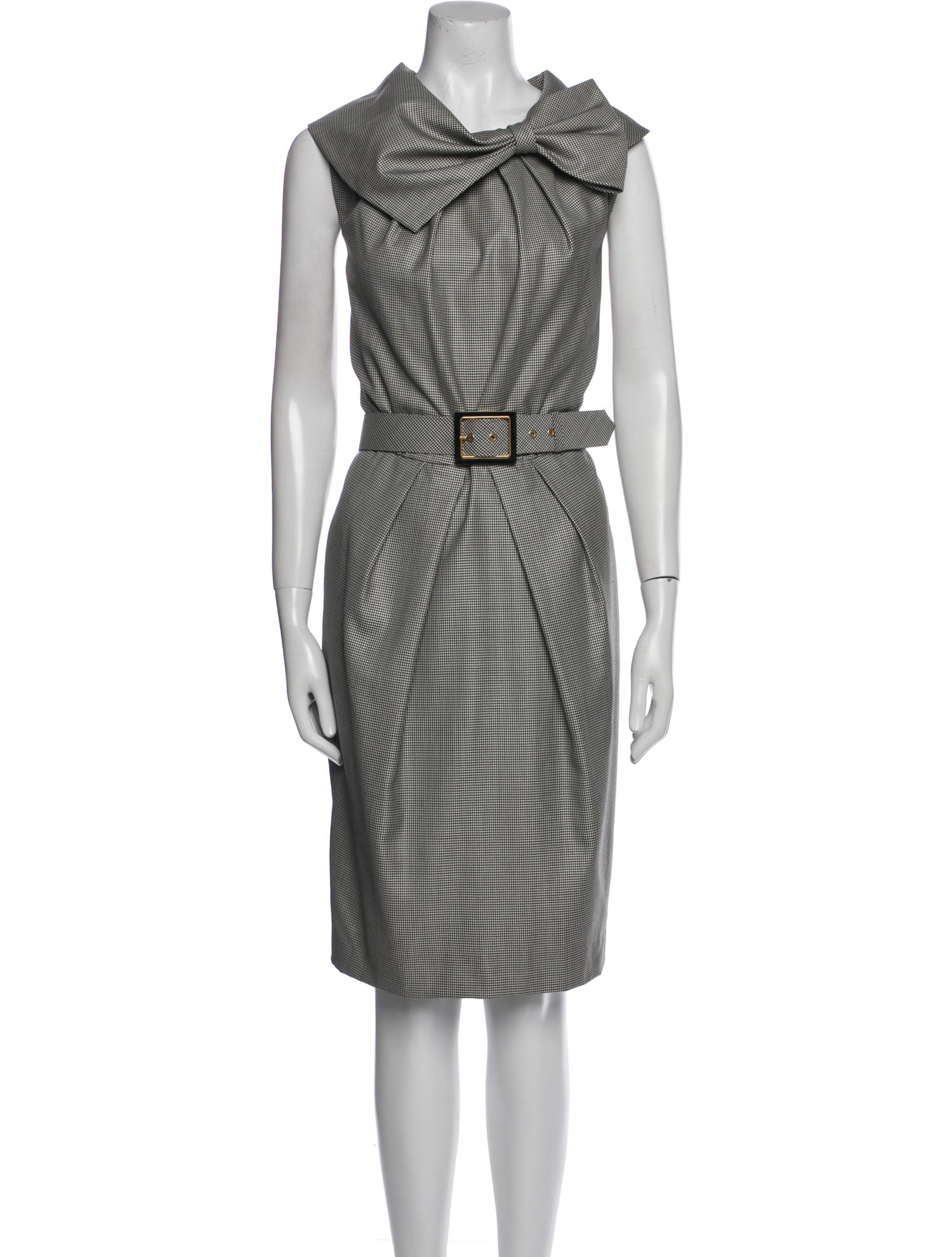 Escada Houndstooth Print Knee-Length Dress