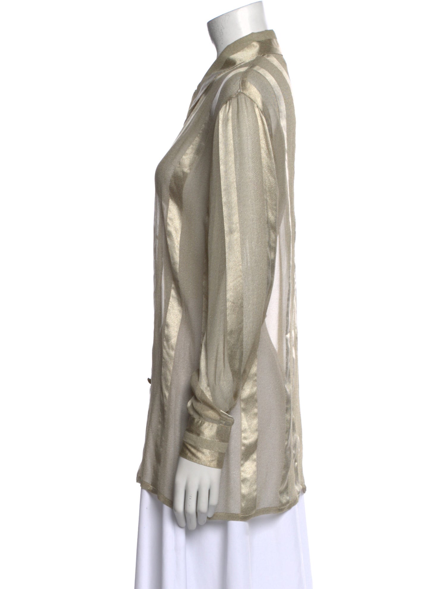 Escada Silk Long Sleeve Button-Up Top