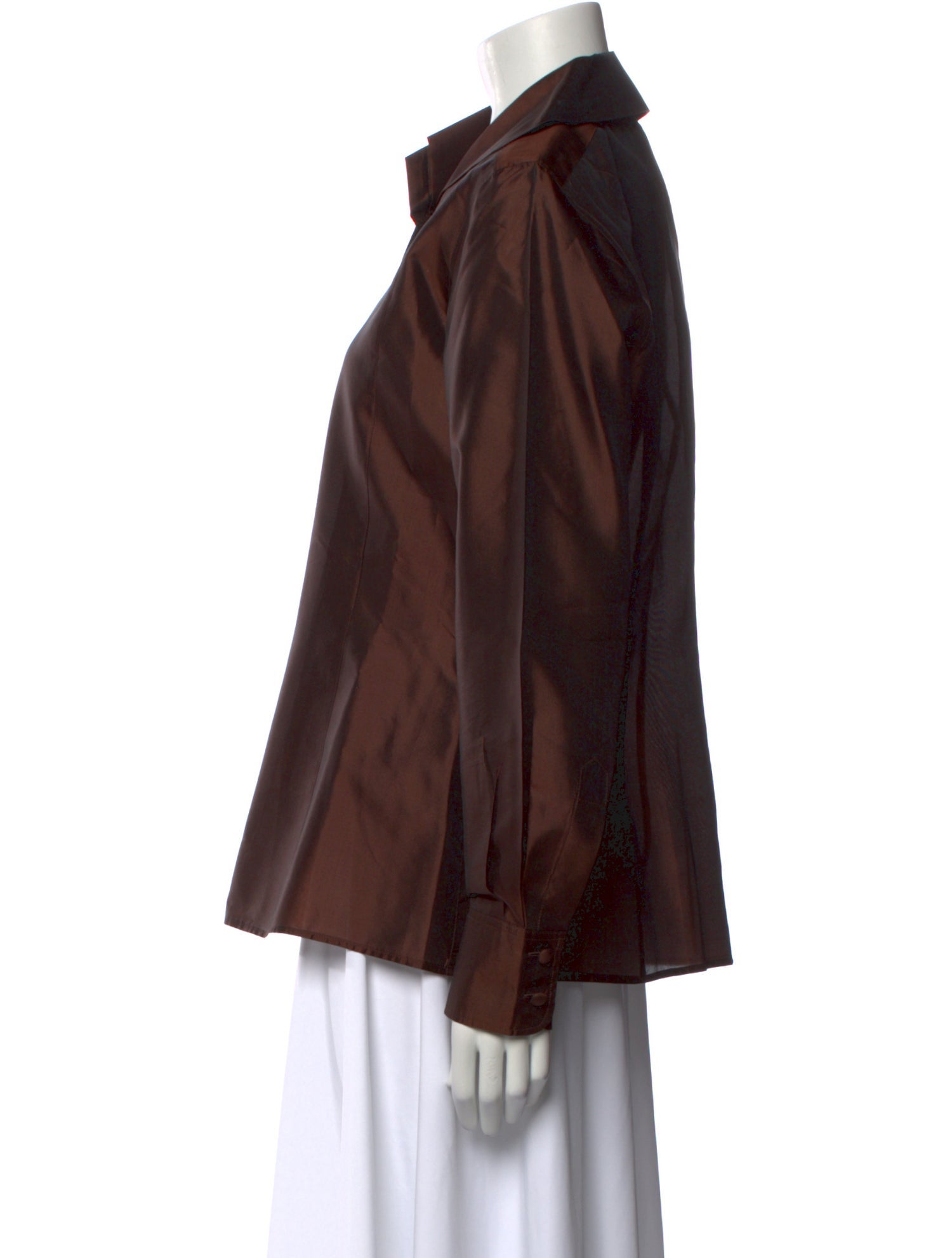 Escada Silk Long Sleeve Button-Up Top