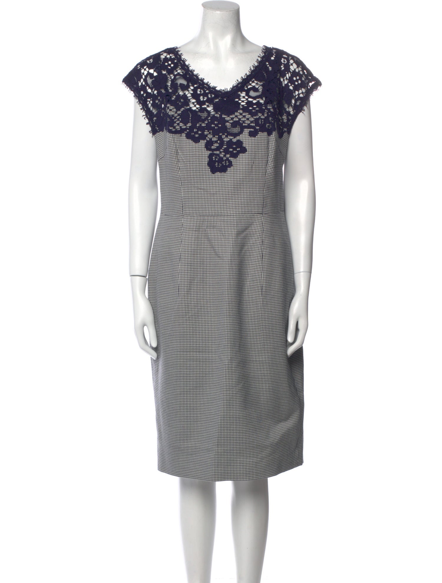 Escada Plaid Print Knee-Length Dress