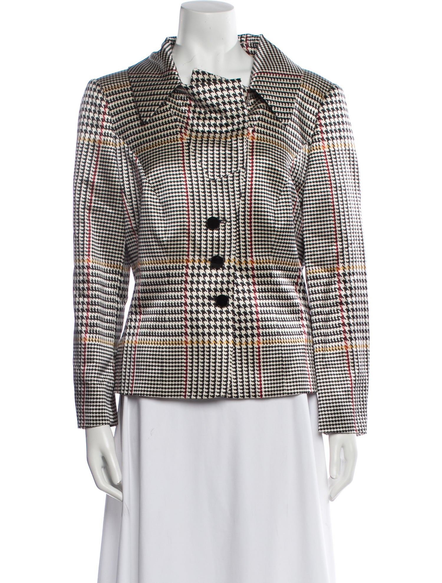 Escada Wool Houndstooth Print Evening Jacket