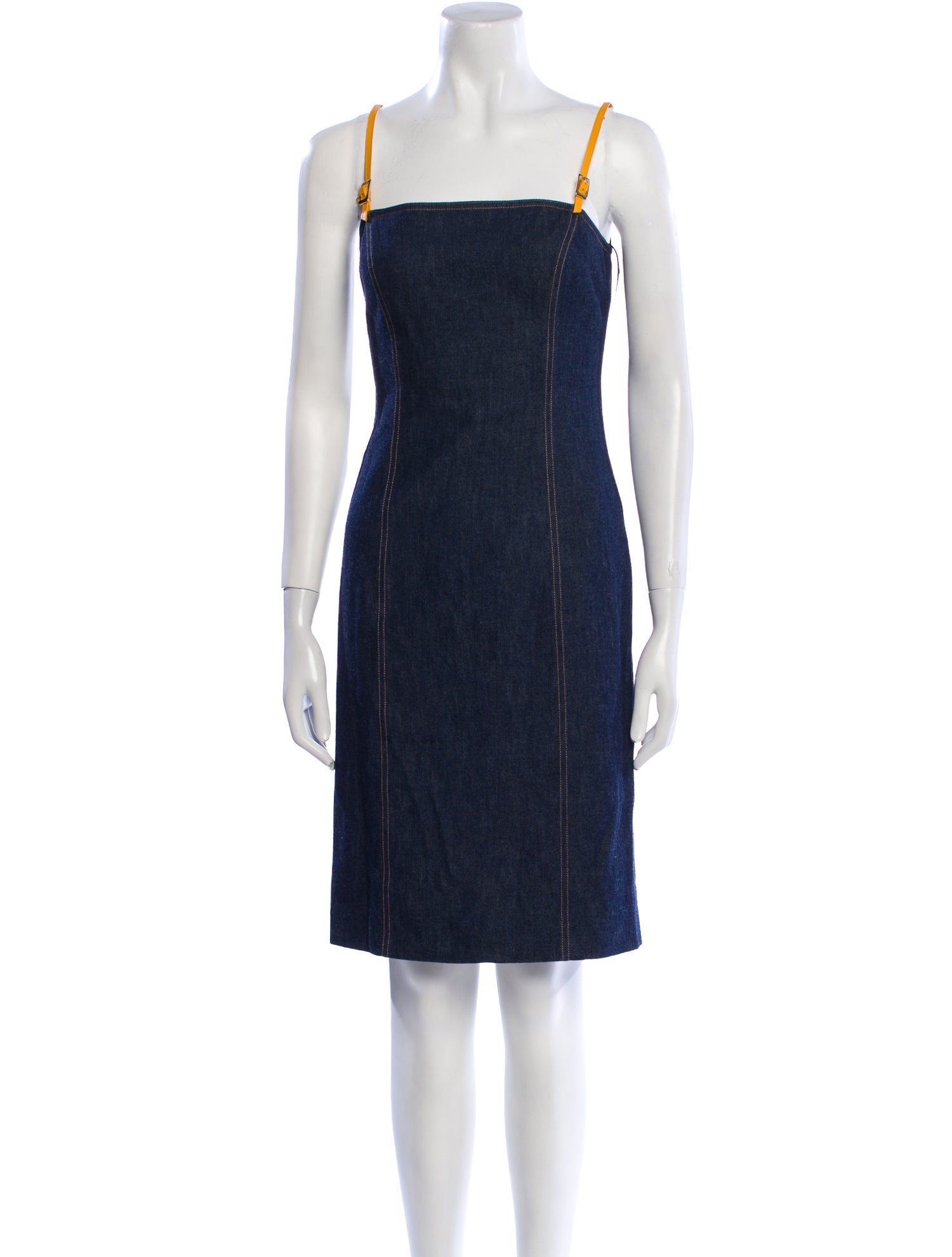 Escada Square Neckline Knee-Length Dress w/ Tags