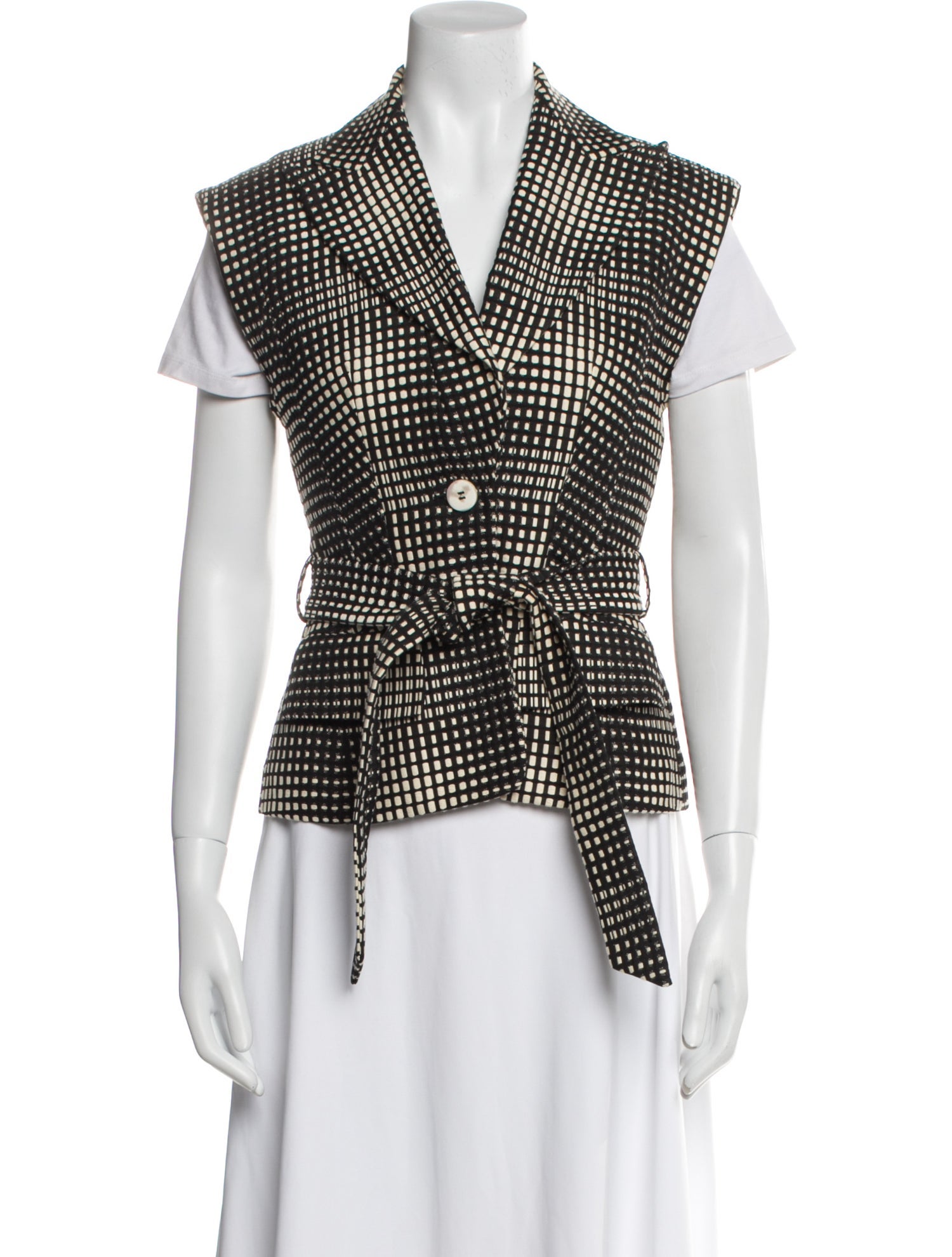 Escada Plaid Print Vest
