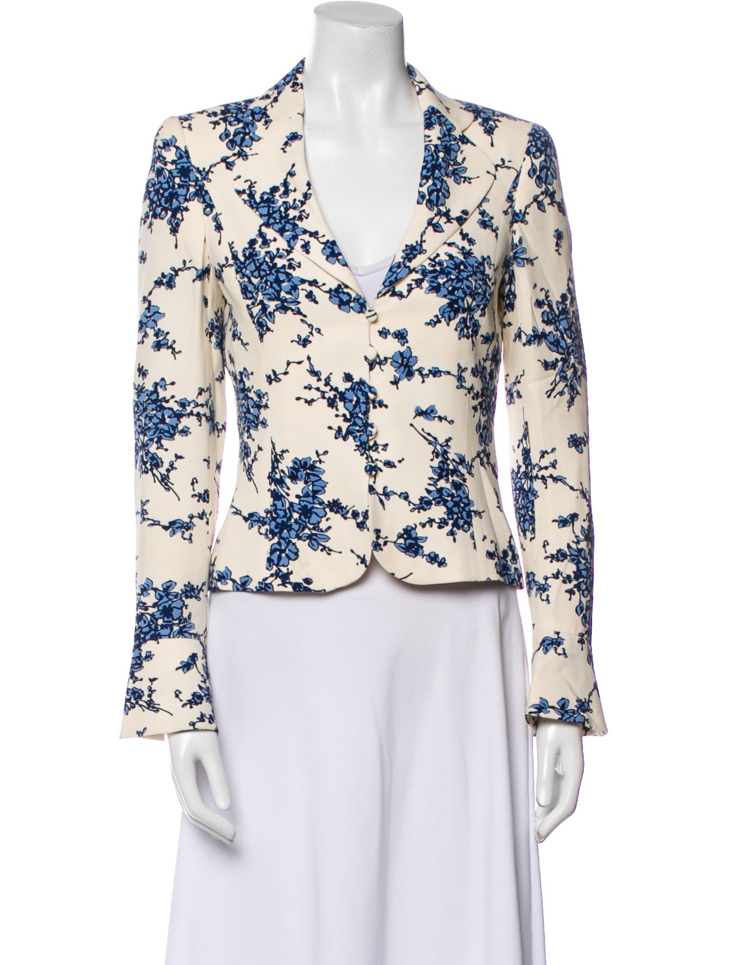 Escada Silk Floral Print Blazer