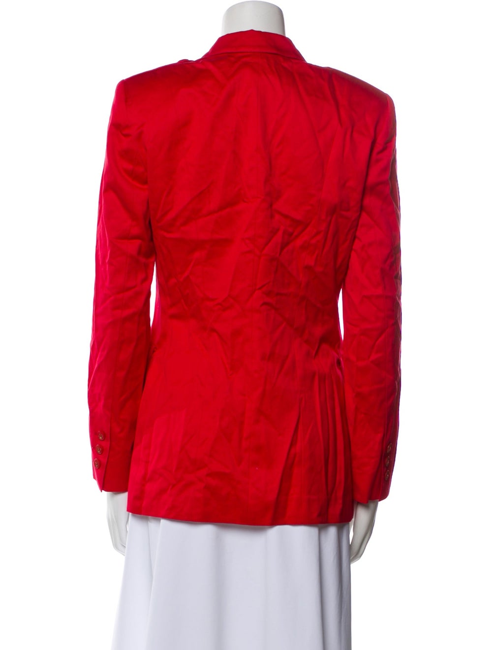 Escada Blazer Red Pointed Collar Patch Pockets & - image 3