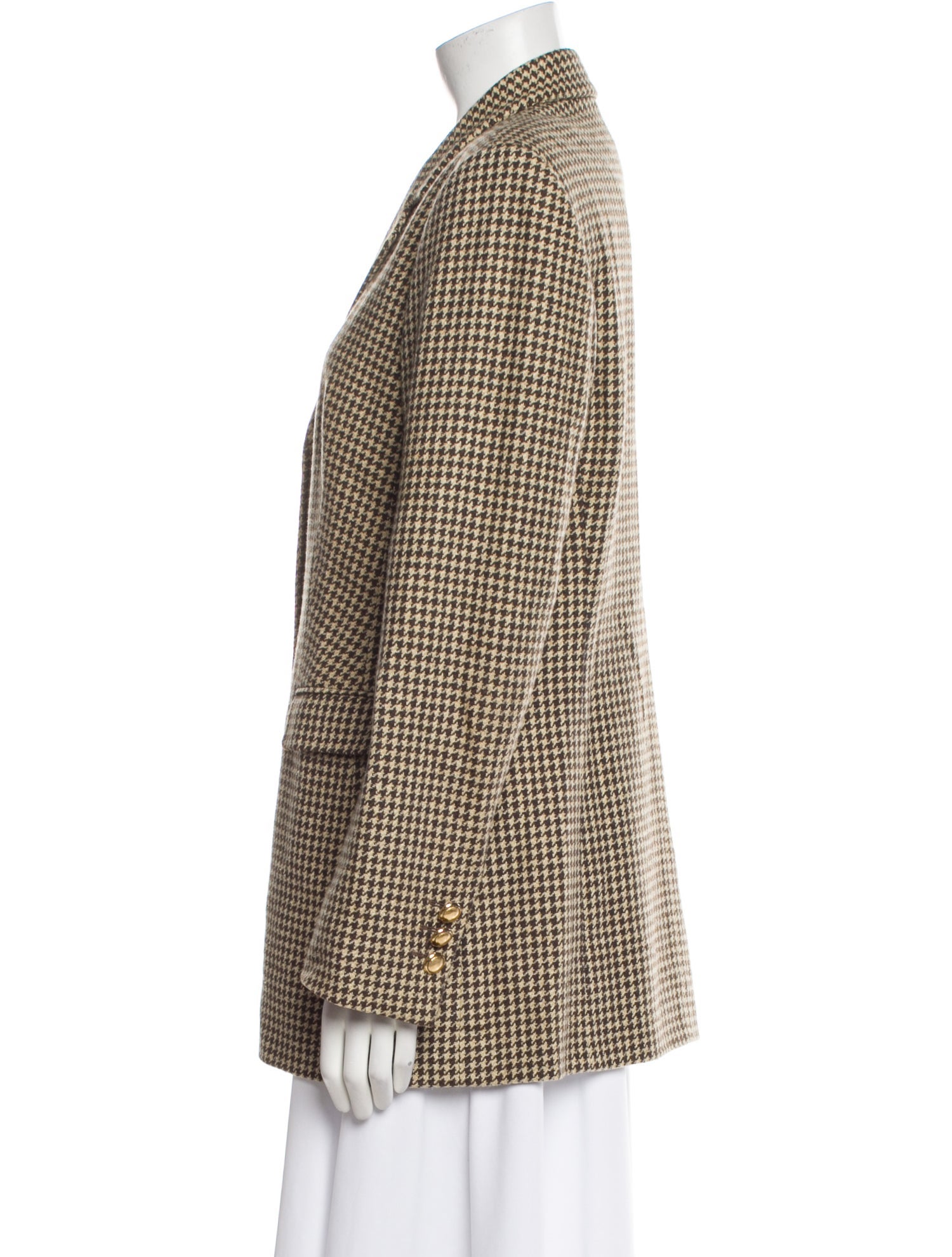 Escada Wool Houndstooth Print Blazer