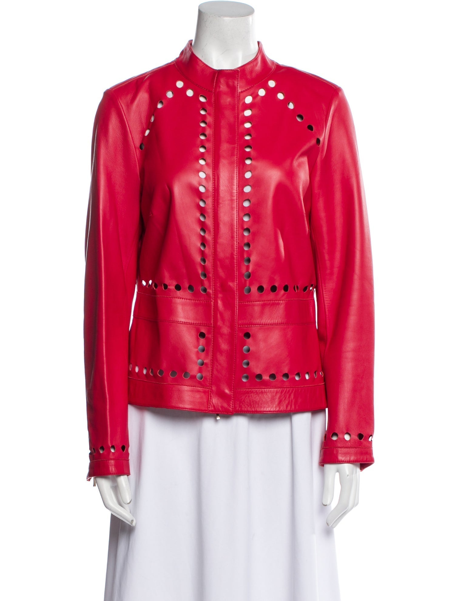 Escada Lamb Leather Biker Jacket