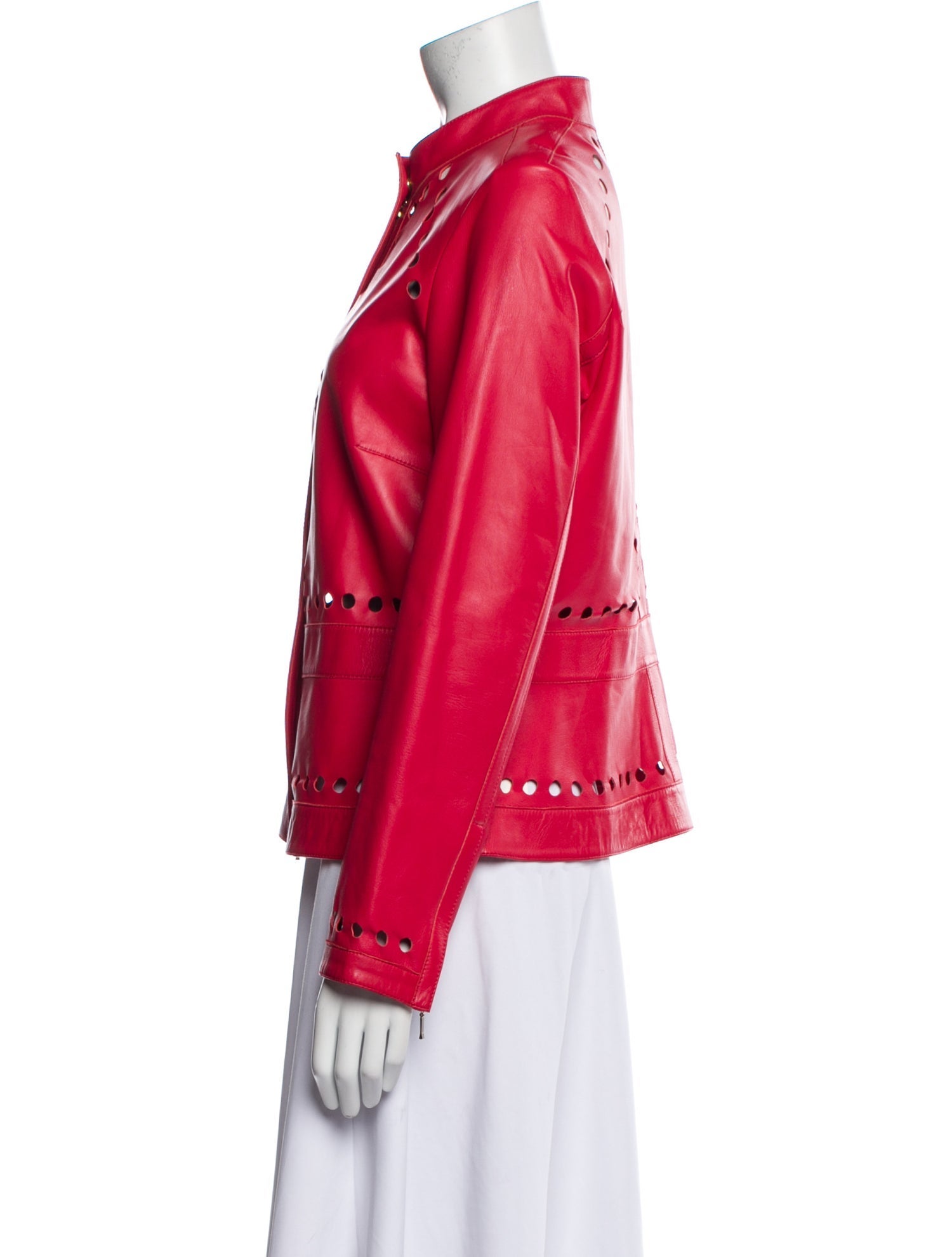 Escada Lamb Leather Biker Jacket