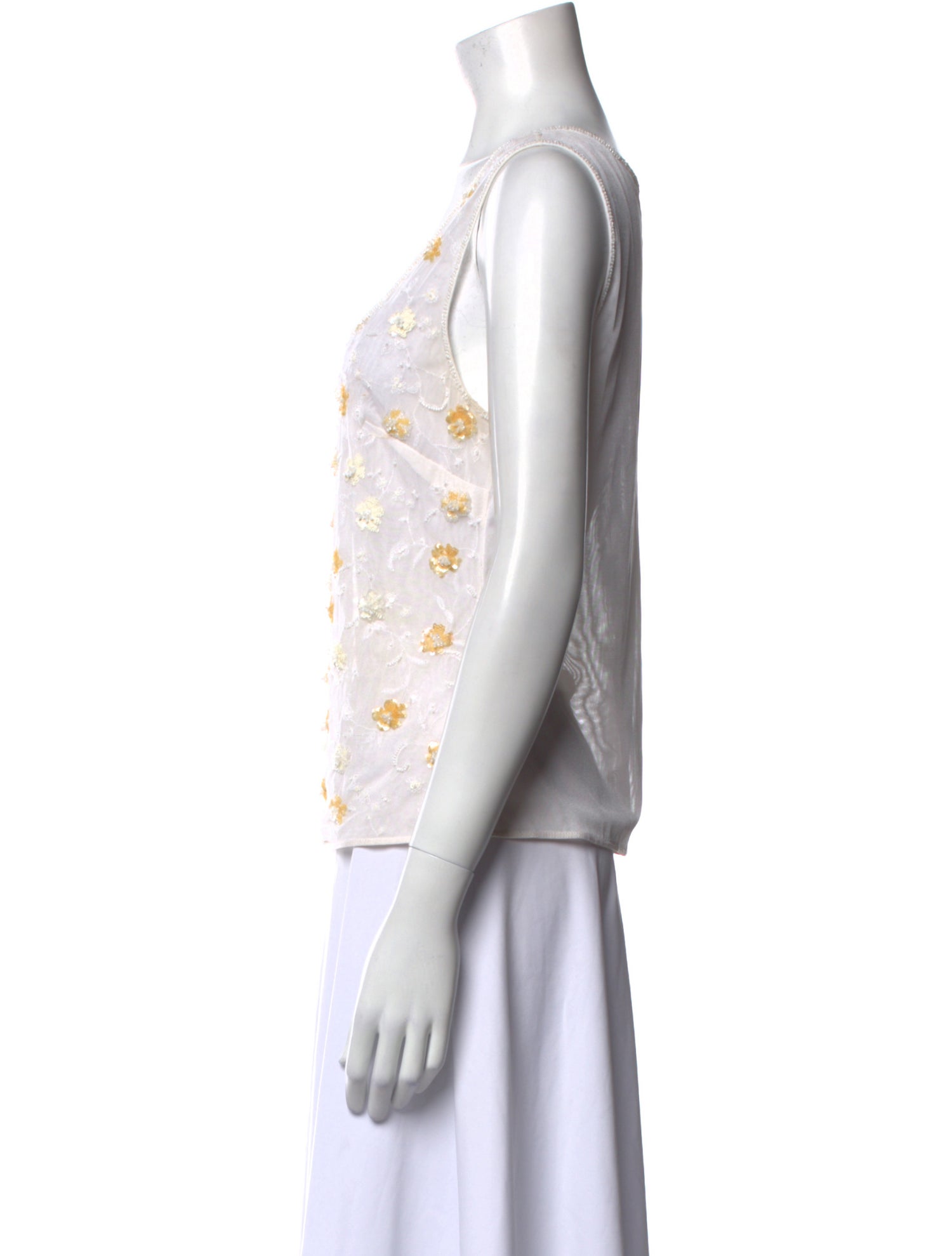 Escada Floral Print Scoop Neck Top