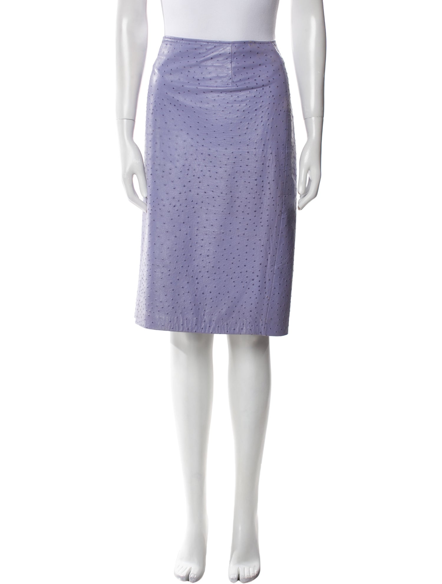 Escada Lambskin Knee-Length Skirt