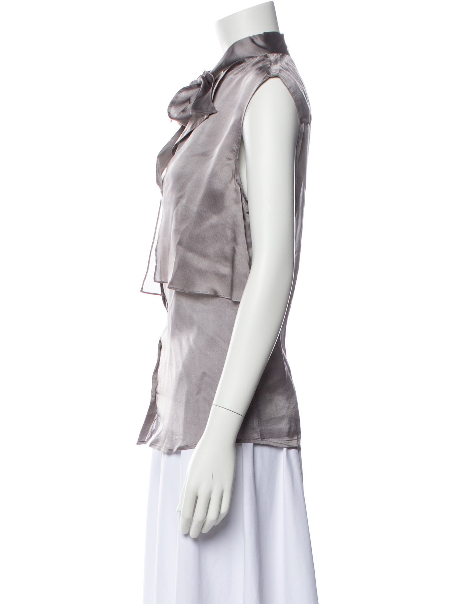 Escada Silk Sleeveless Button-Up Top