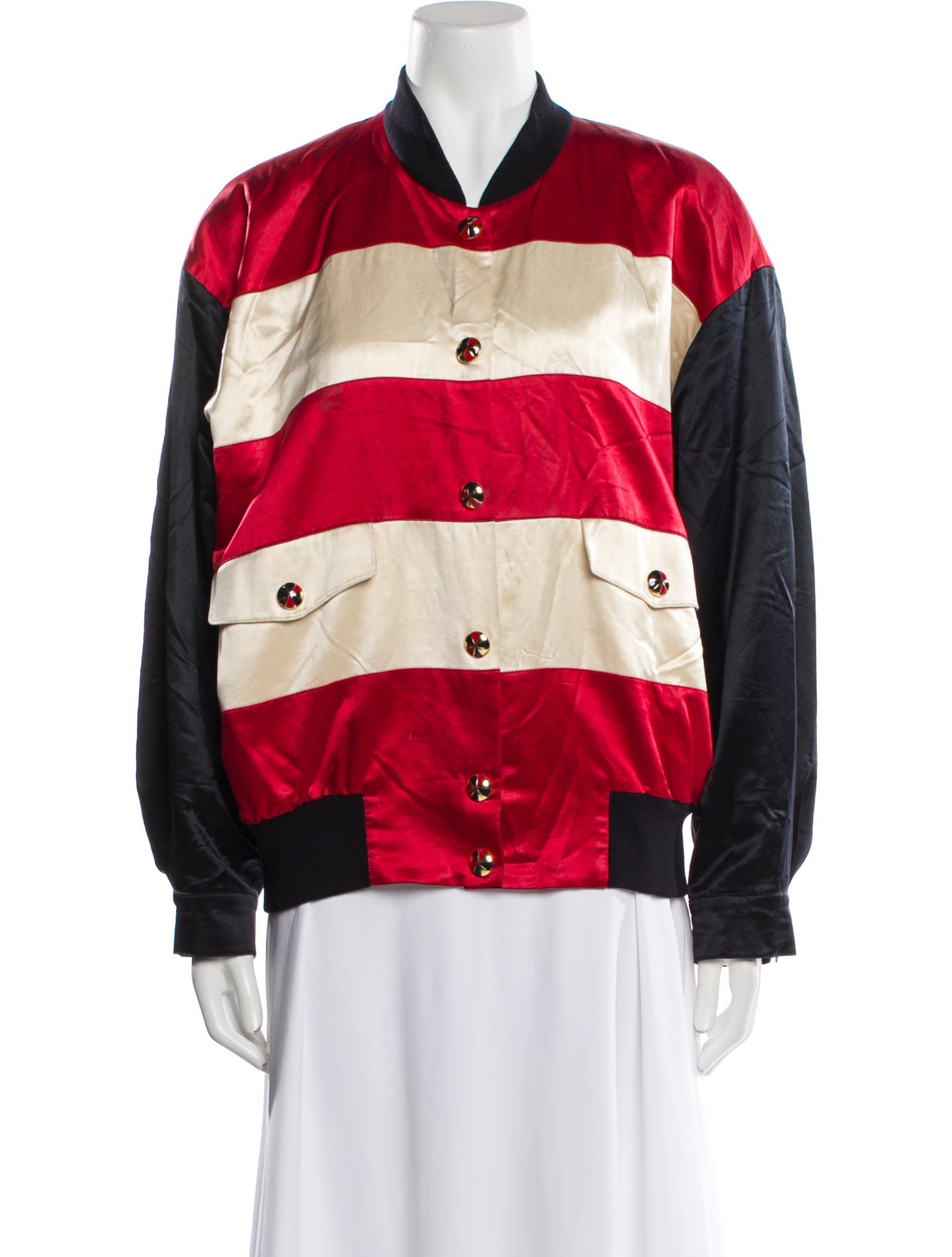Escada Wool Striped Bomber Jacket