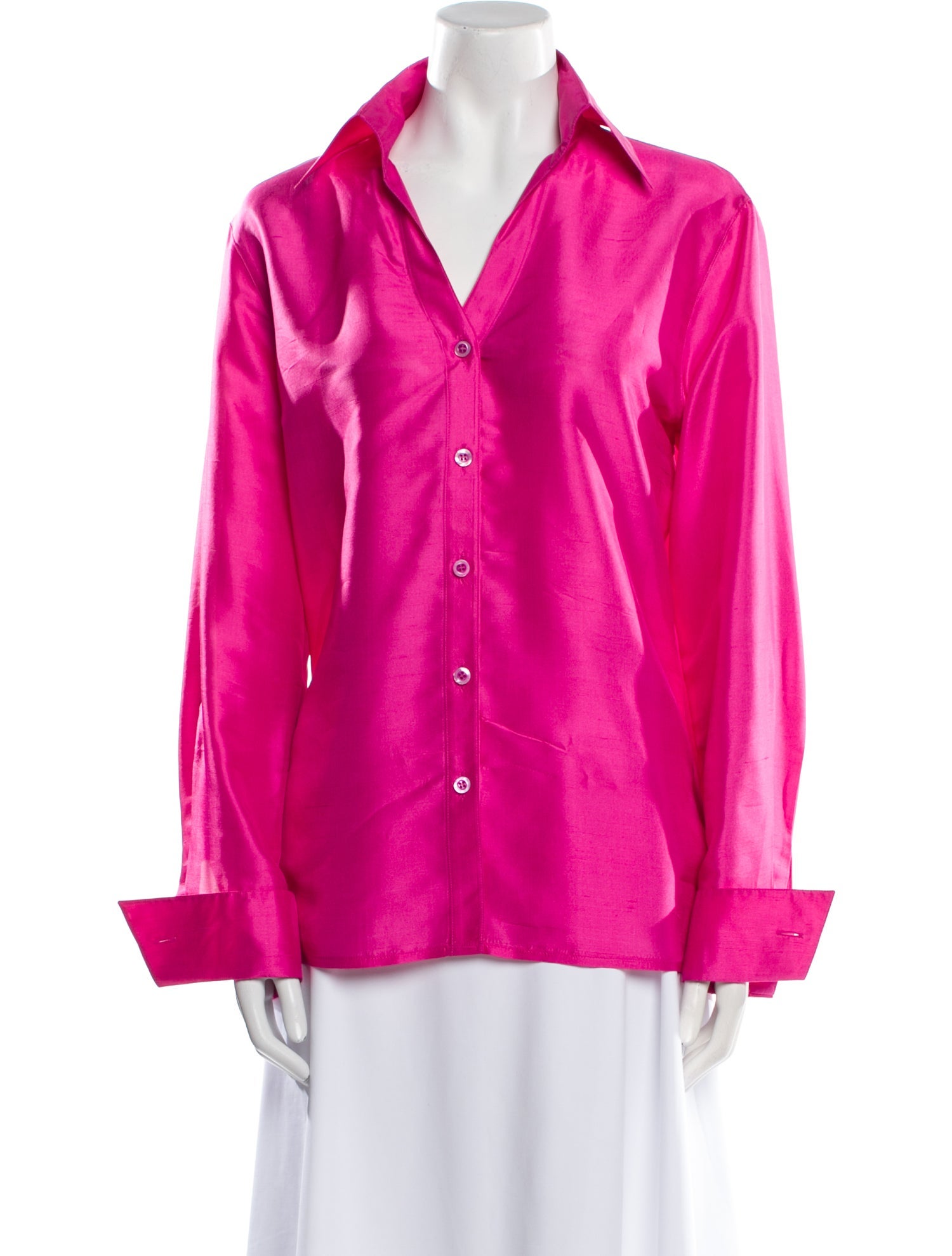Escada Silk Long Sleeve Button-Up Top