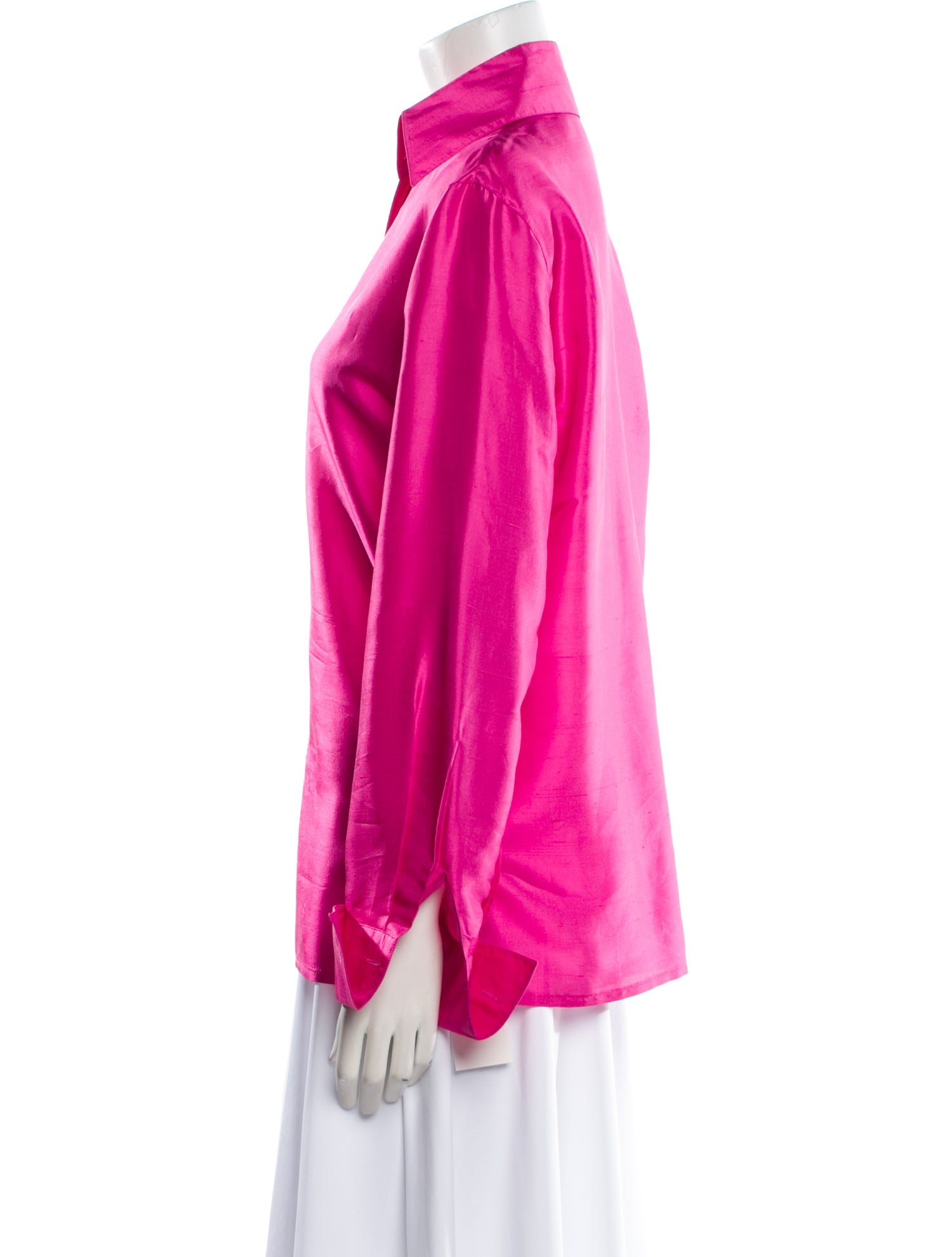 Escada Silk Long Sleeve Button-Up Top