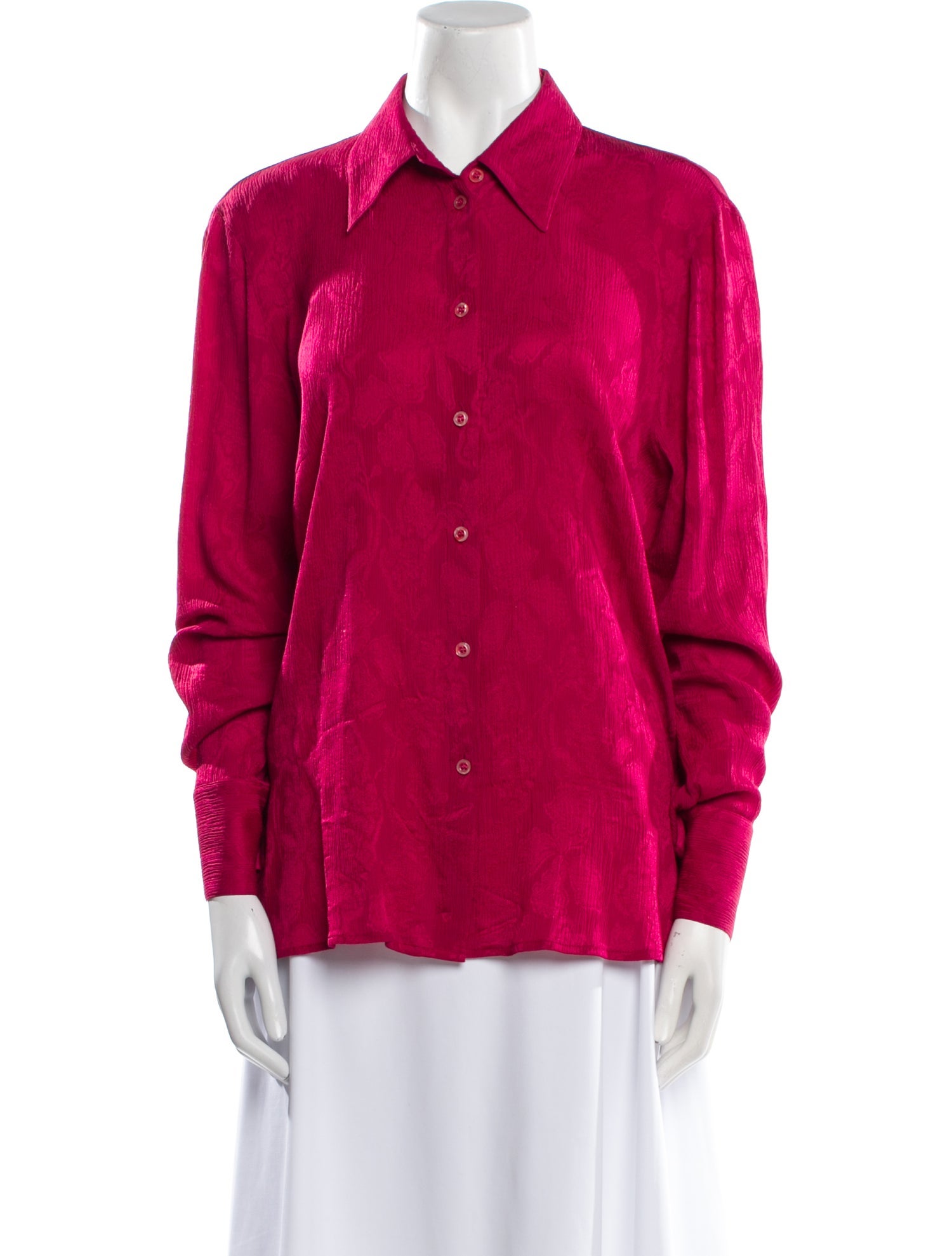 Escada Silk Long Sleeve Button-Up Top