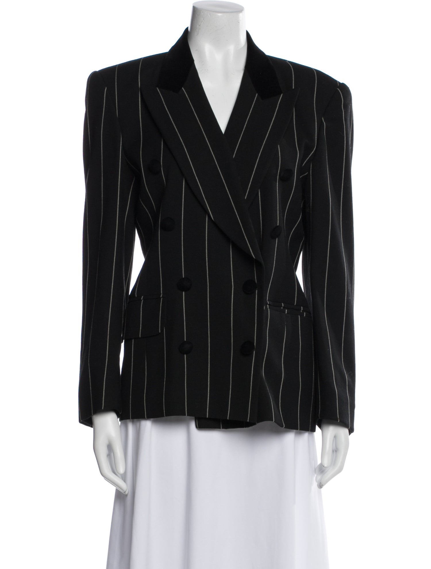 Escada Margaretha Ley Virgin Wool Striped Blazer