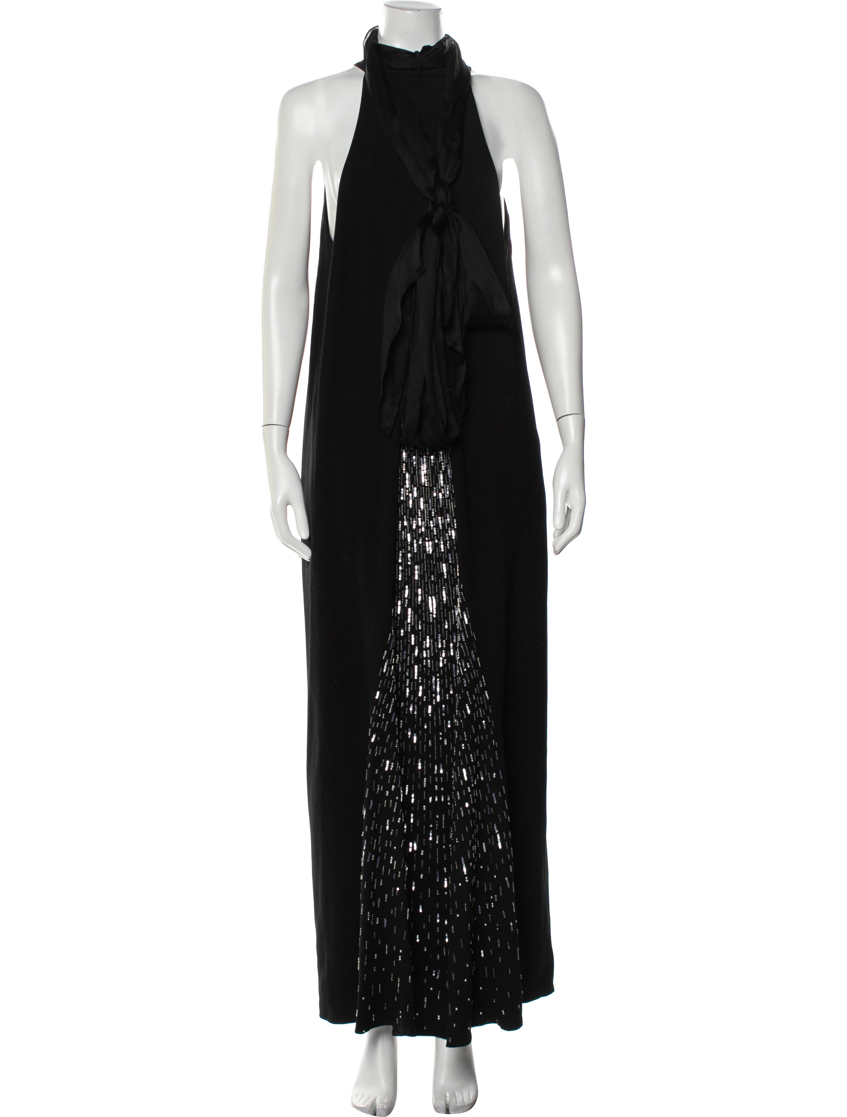 Escada Mock Neck Long Dress