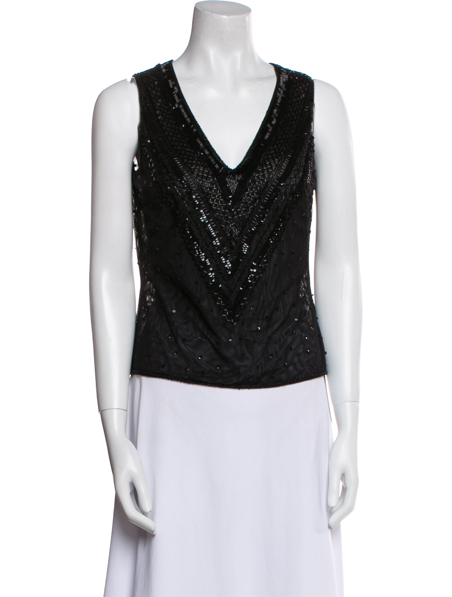 Escada V-Neck Sleeveless Top