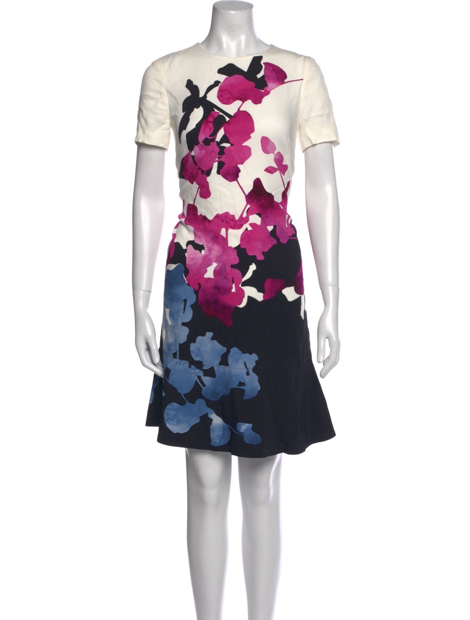 Escada Floral Print Knee-Length Dress