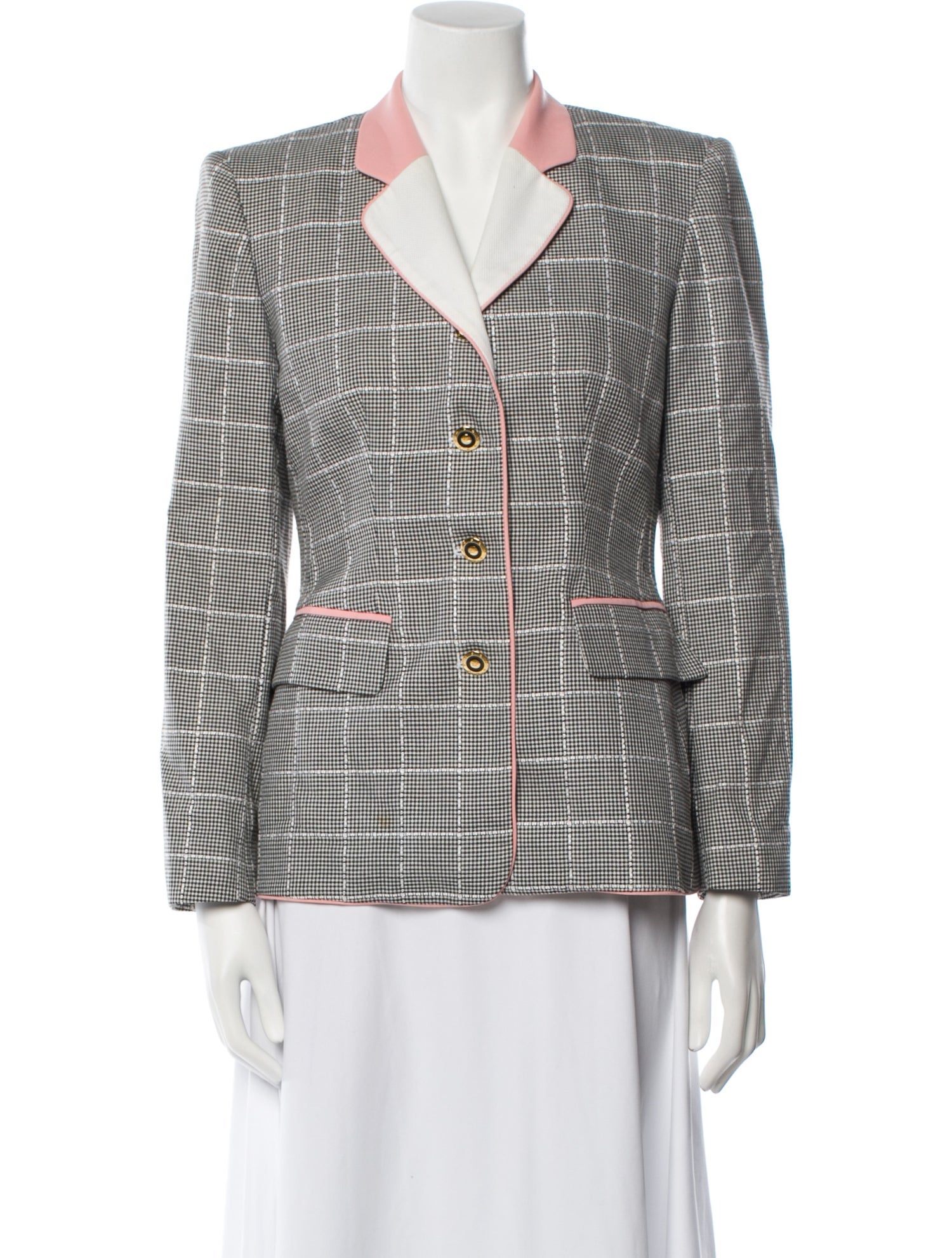 Escada Plaid Print Blazer