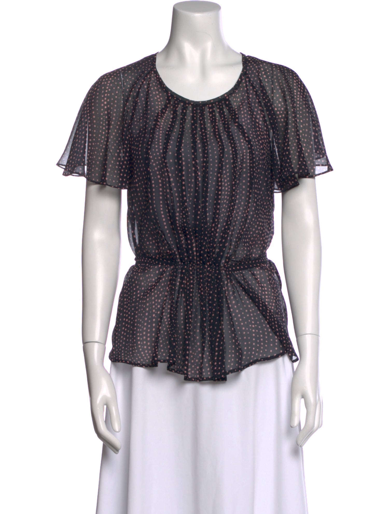 Escada Silk Polka Dot Print Blouse