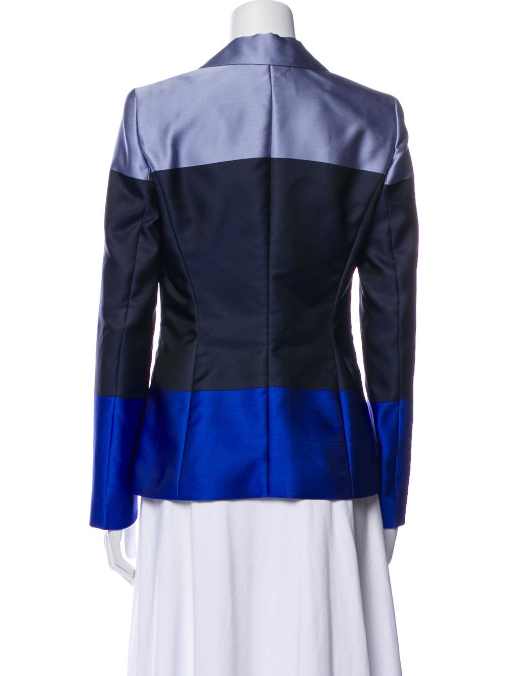 Escada Blazer Blue Colorblock Pattern Pointed Col… - image 3