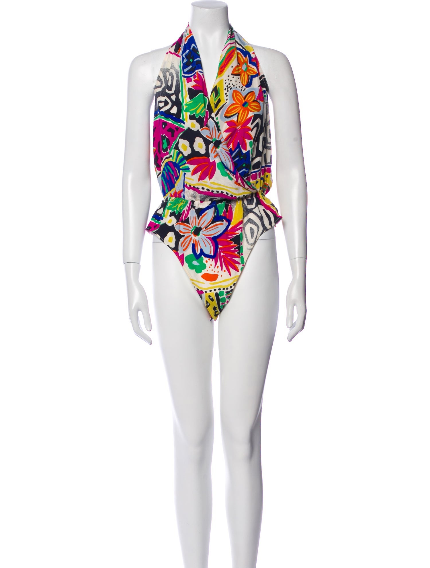 Escada Silk Floral Print Bodysuit