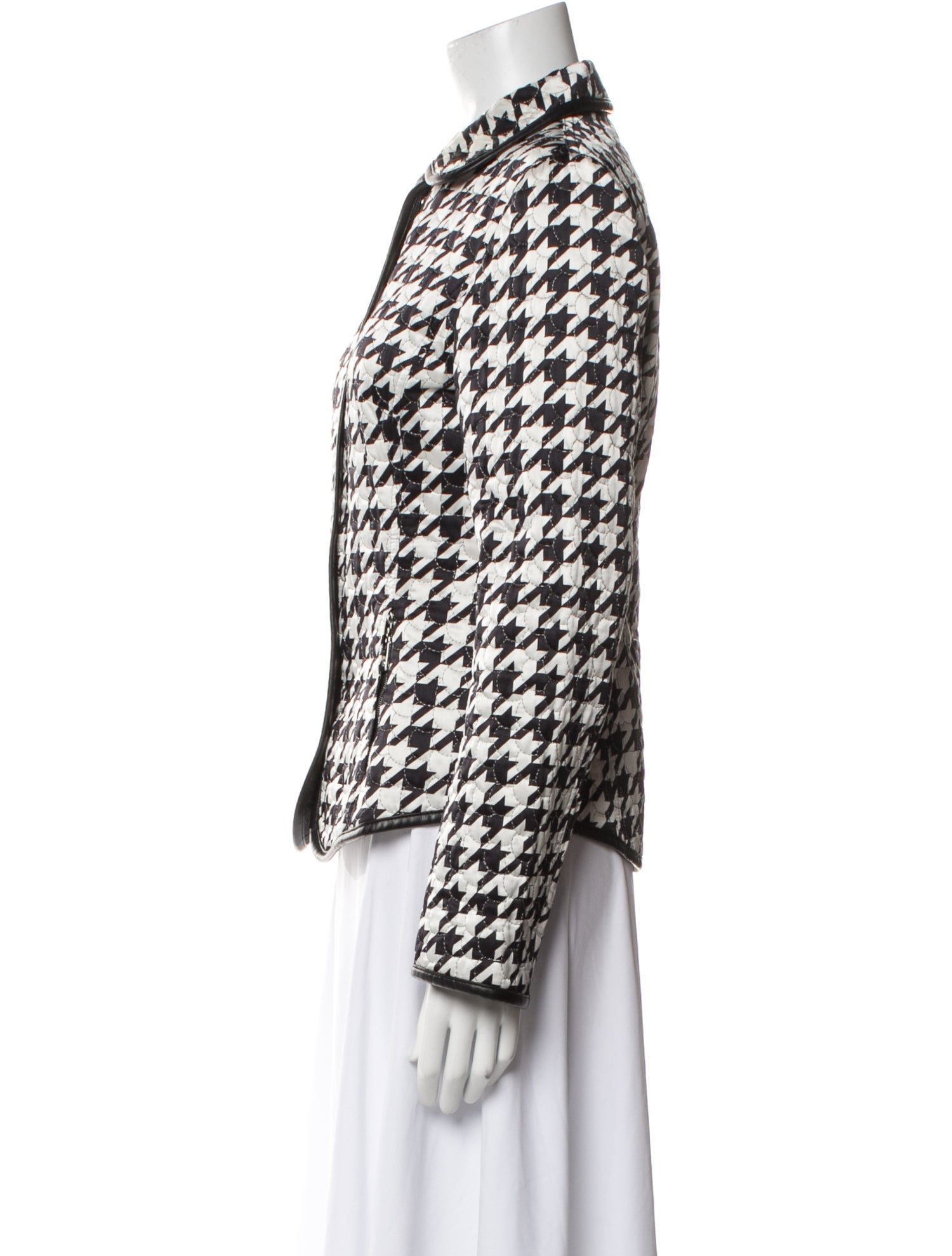 Escada Silk Houndstooth Print Blazer