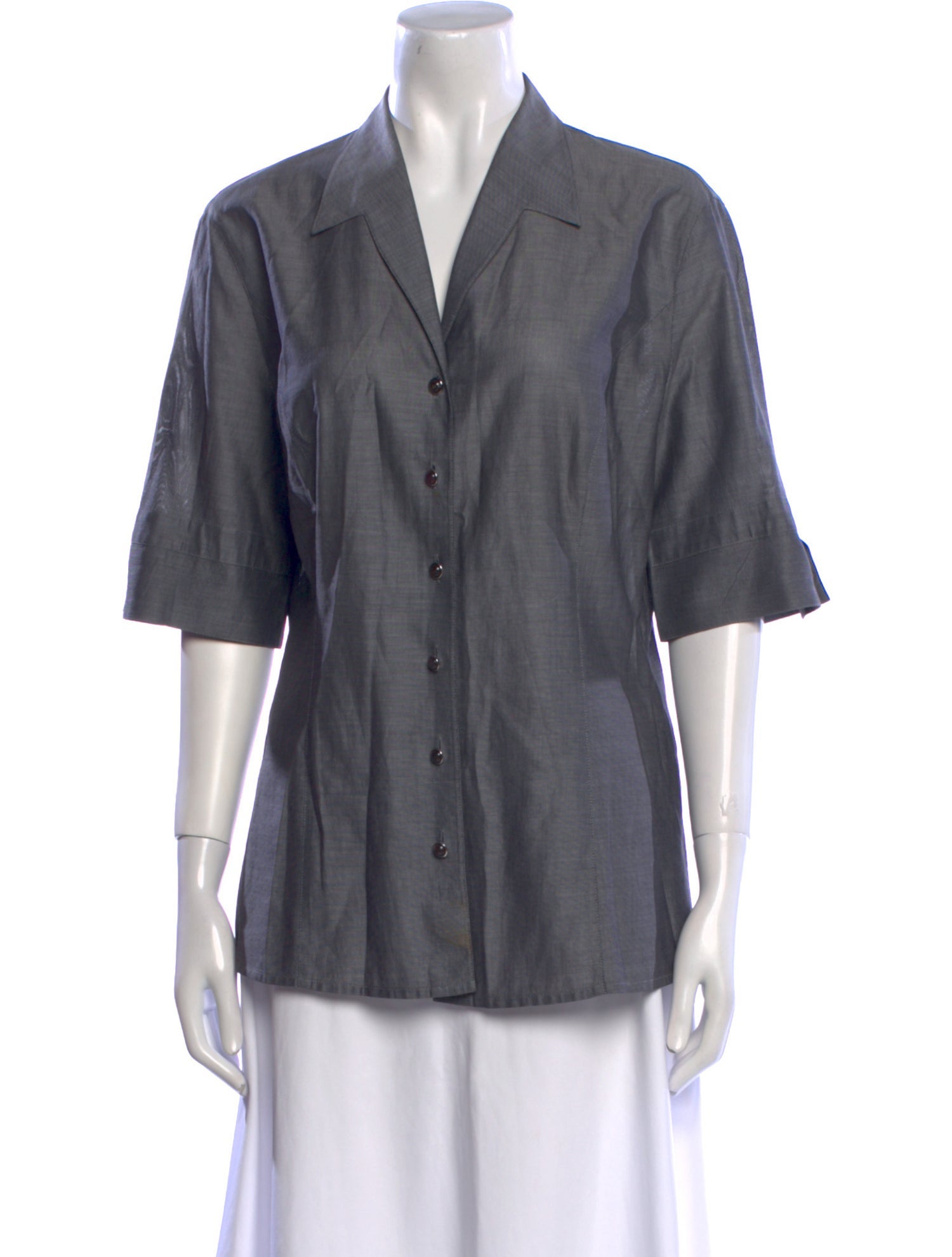 Escada Three-Quarter Sleeve Button-Up Top