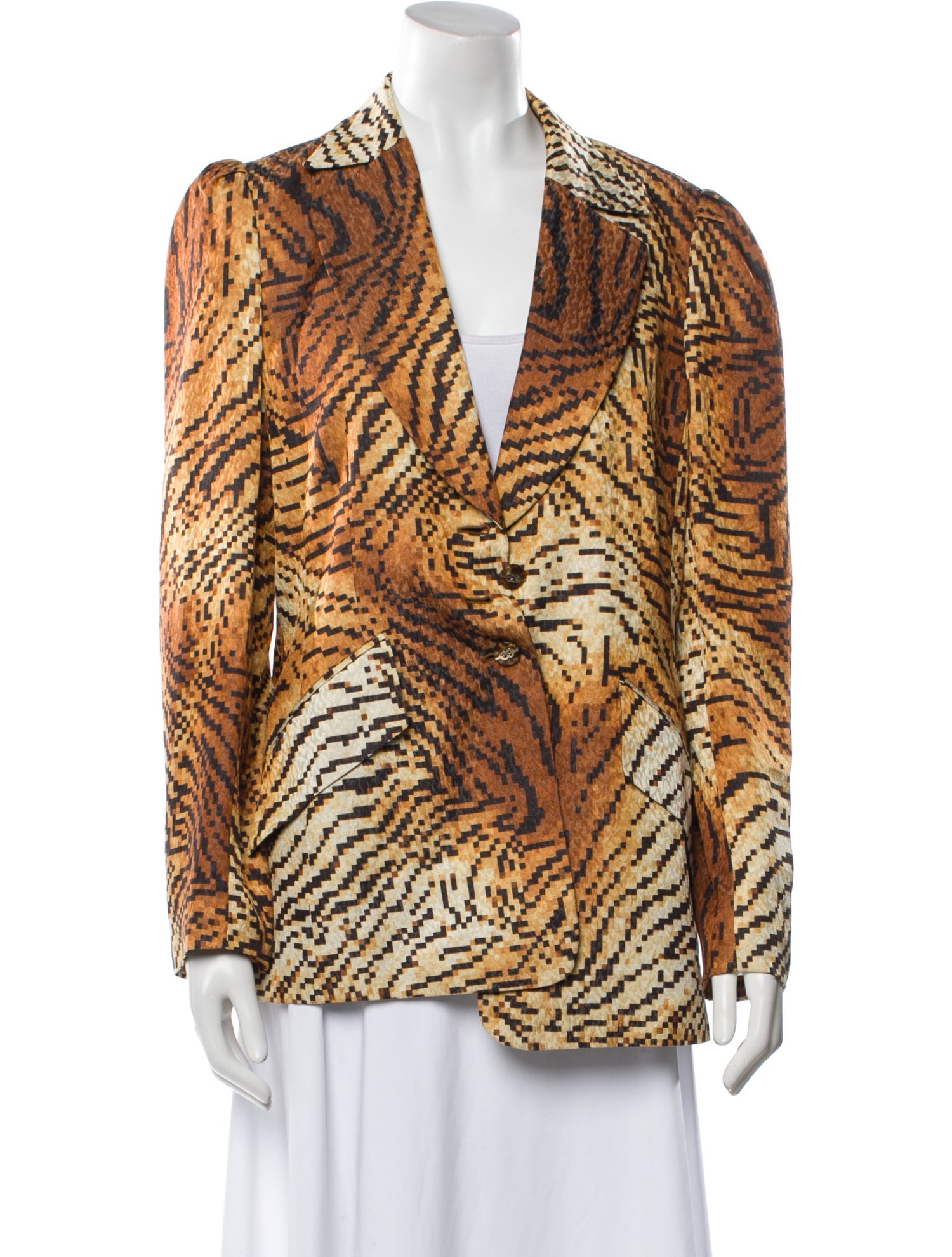 Escada Silk Animal Print Blazer