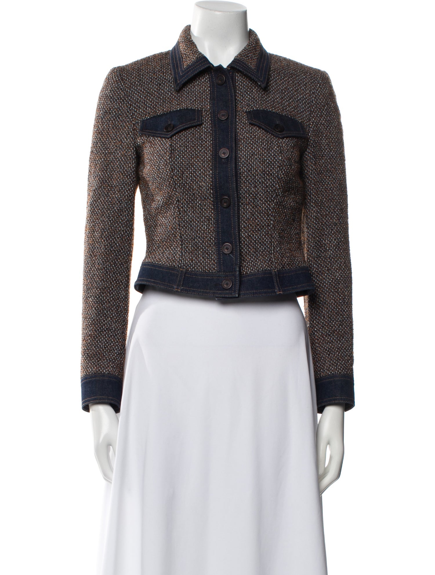 Escada Virgin Wool Tweed Pattern Evening Jacket