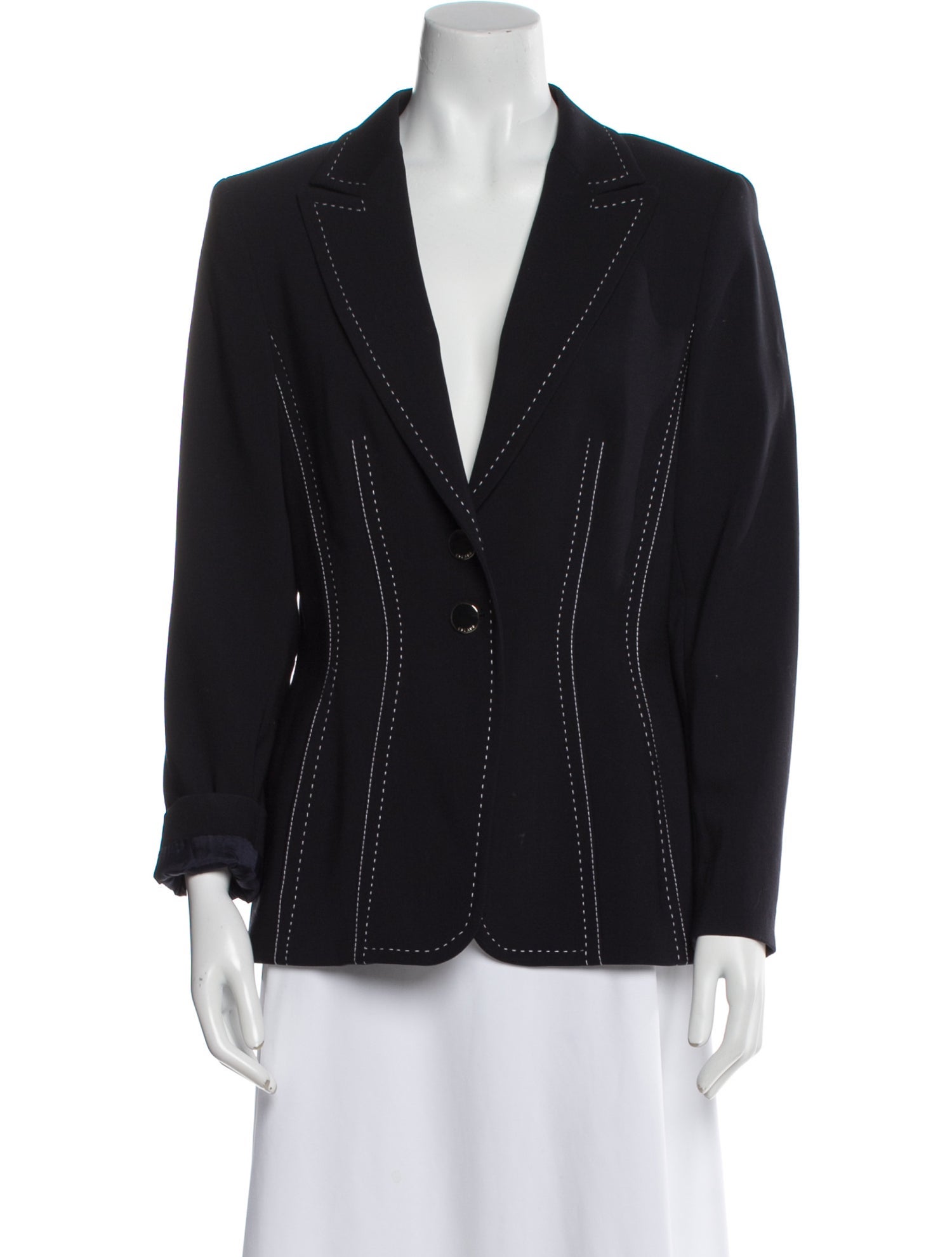 Escada Virgin Wool Striped Blazer