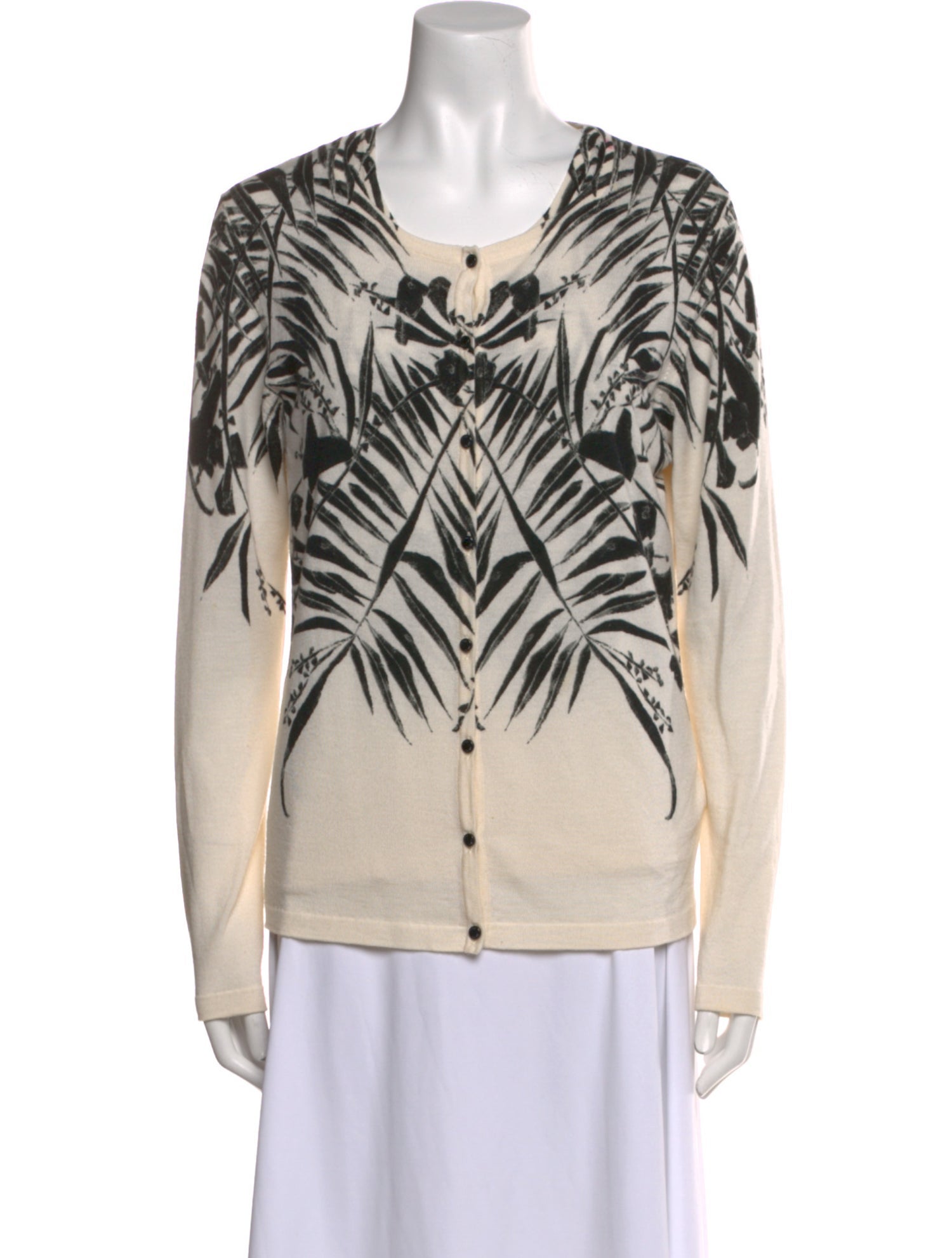 Escada Virgin Wool Graphic Print Sweater