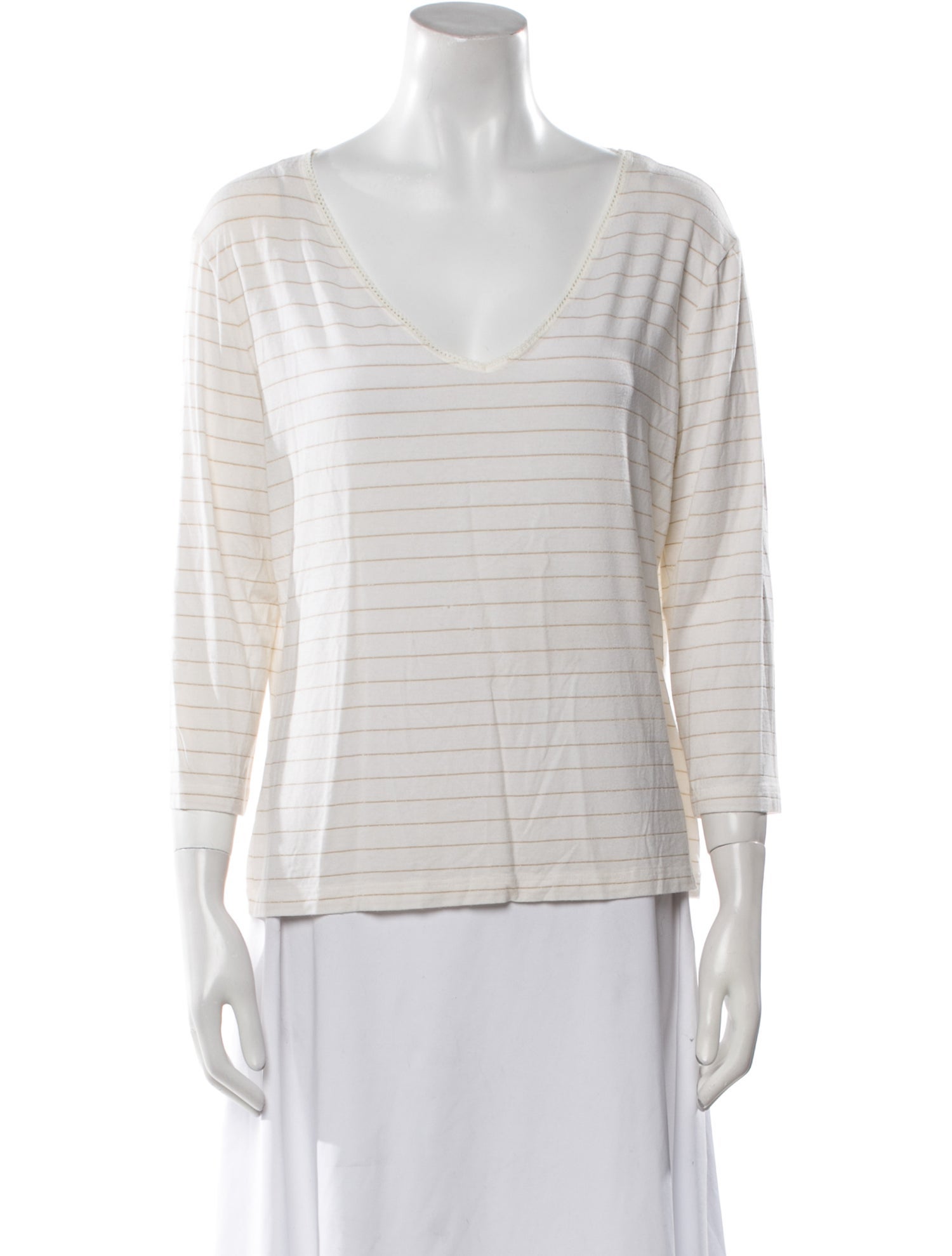 Escada Striped V-Neck T-Shirt
