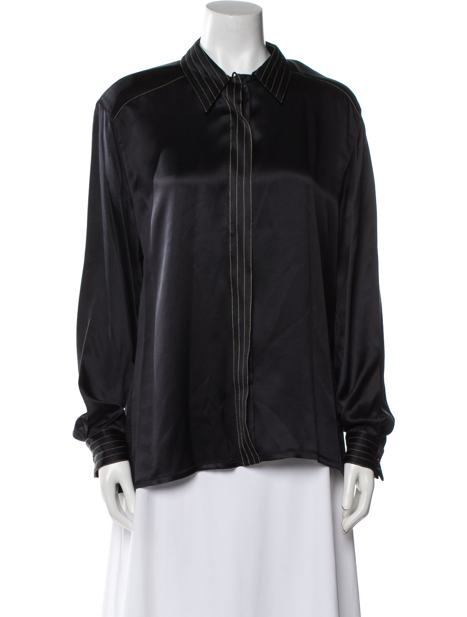 Escada Silk Long Sleeve Button-Up Top