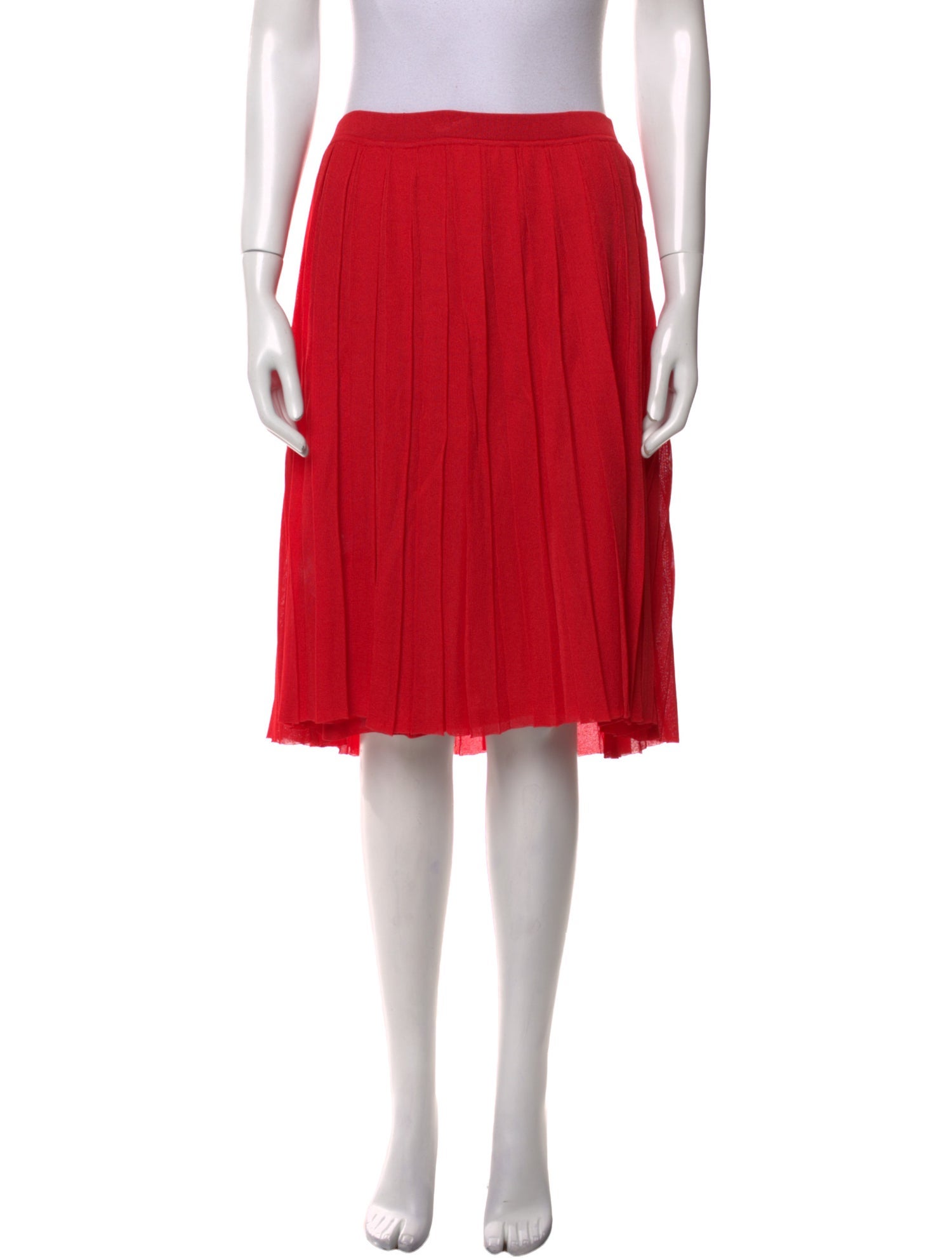 Escada Pleated Accents Knee-Length Skirt