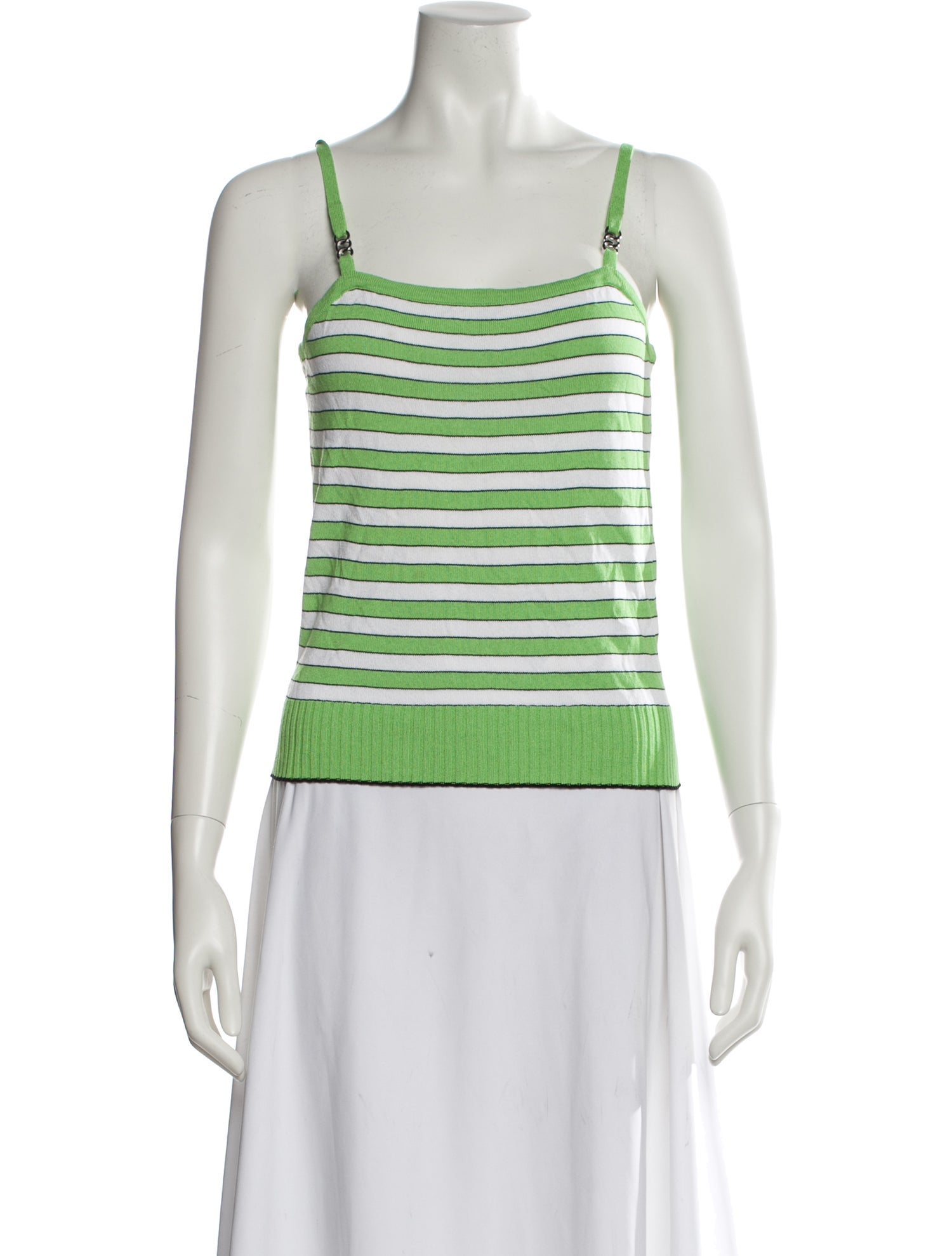 Escada Striped Square Neckline Top