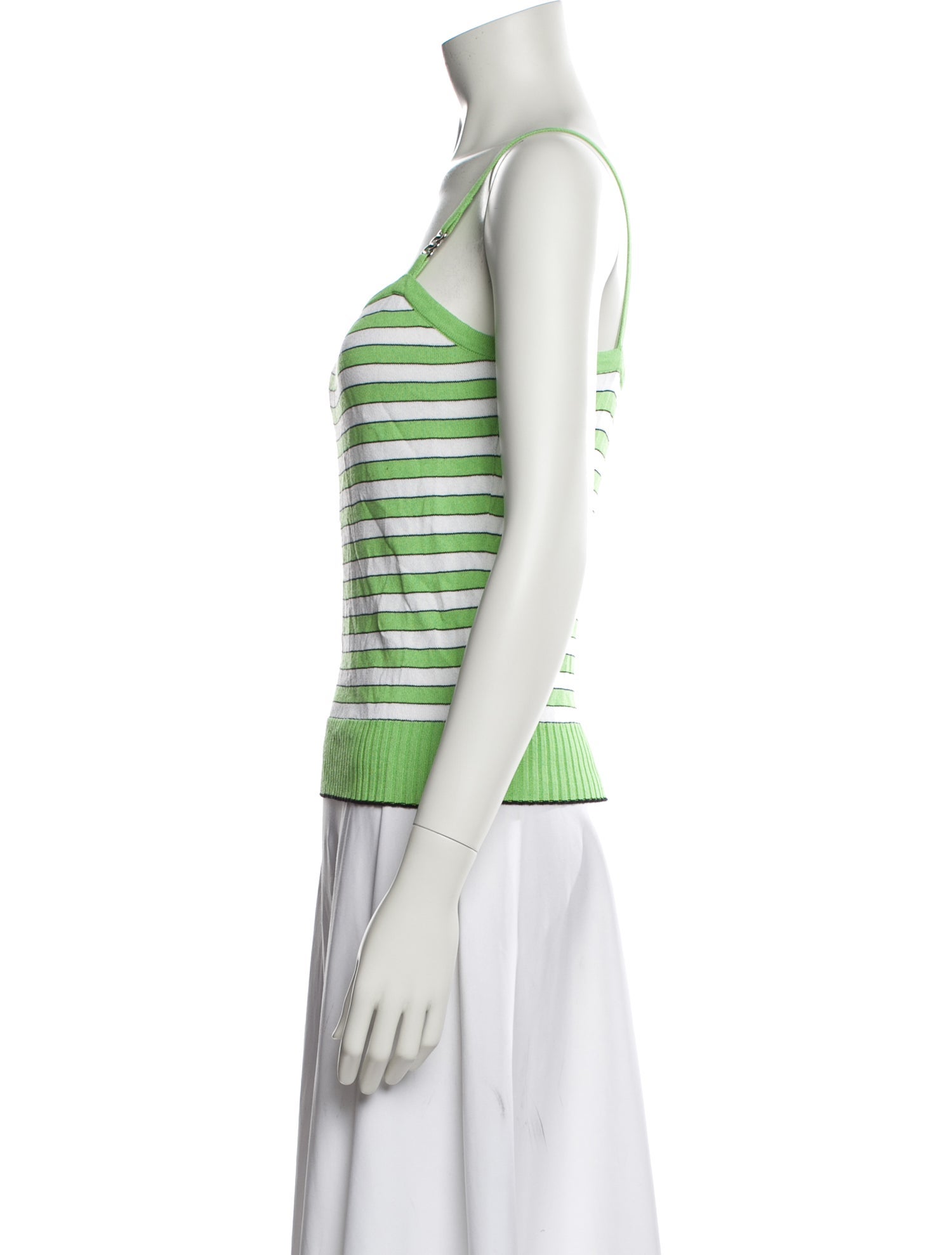 Escada Striped Square Neckline Top