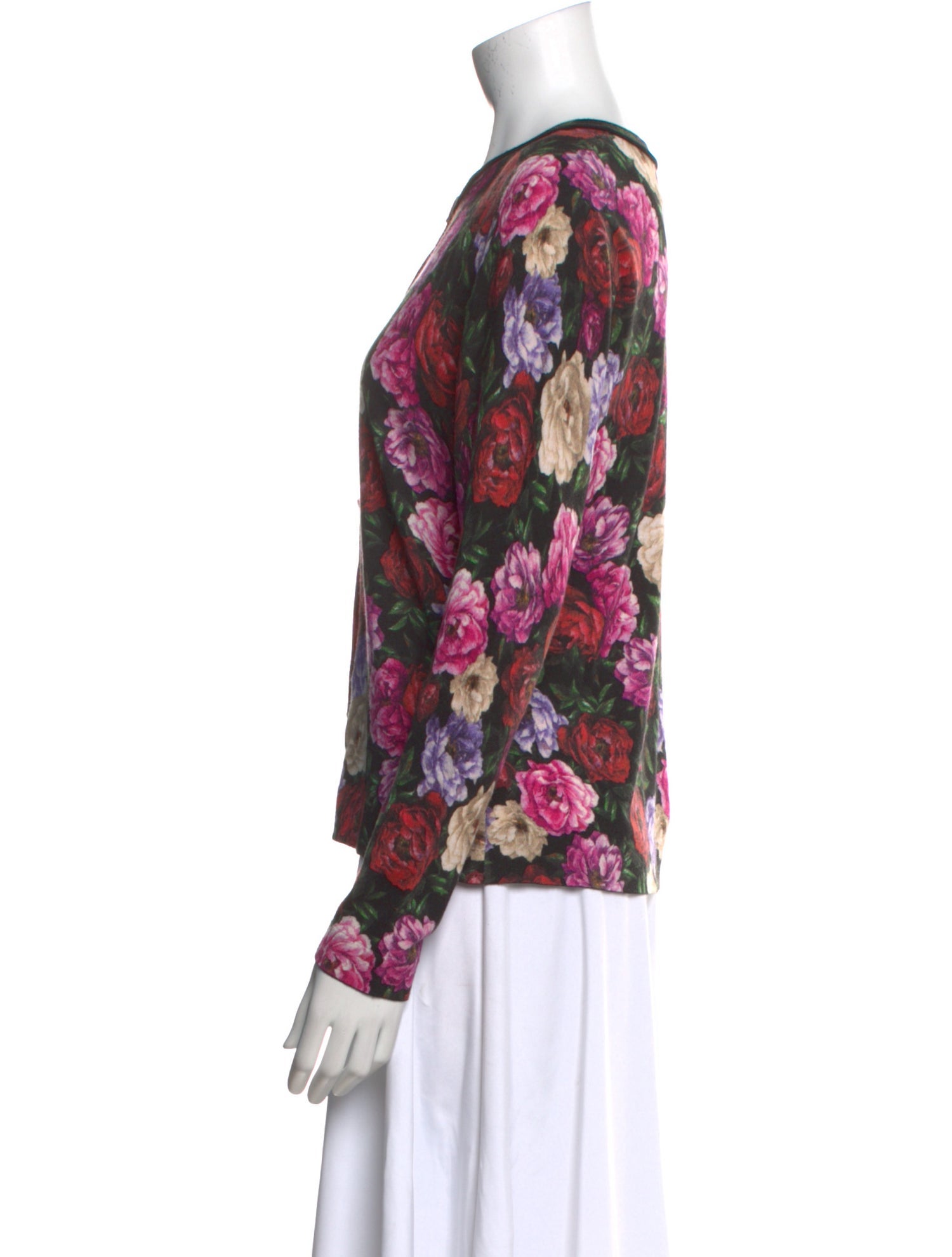 Escada Wool Floral Print Blouse