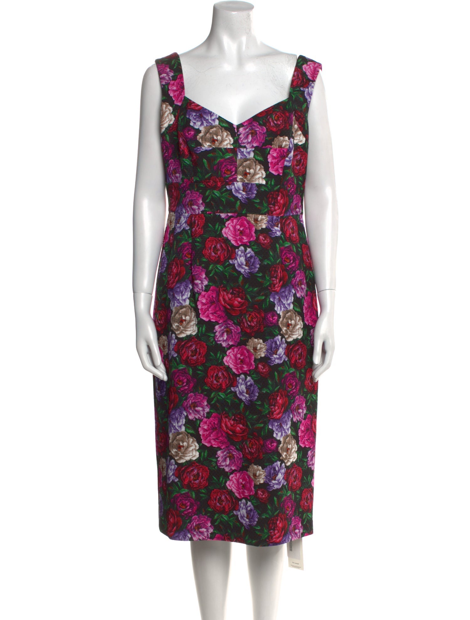 Escada Floral Print Midi Length Dress