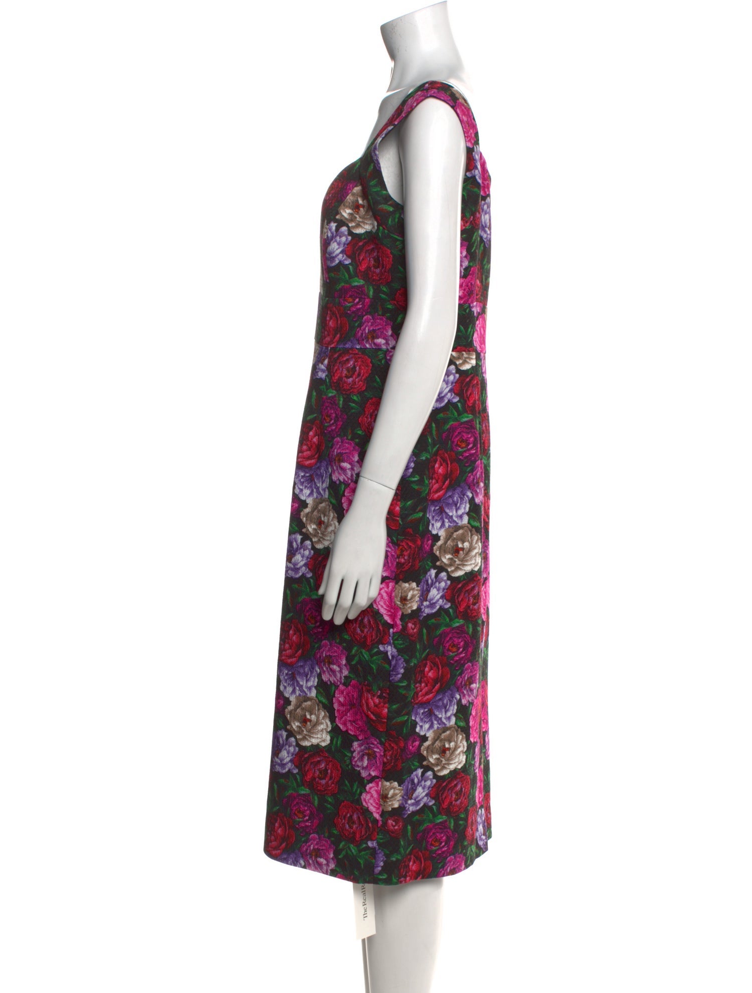 Escada Floral Print Midi Length Dress