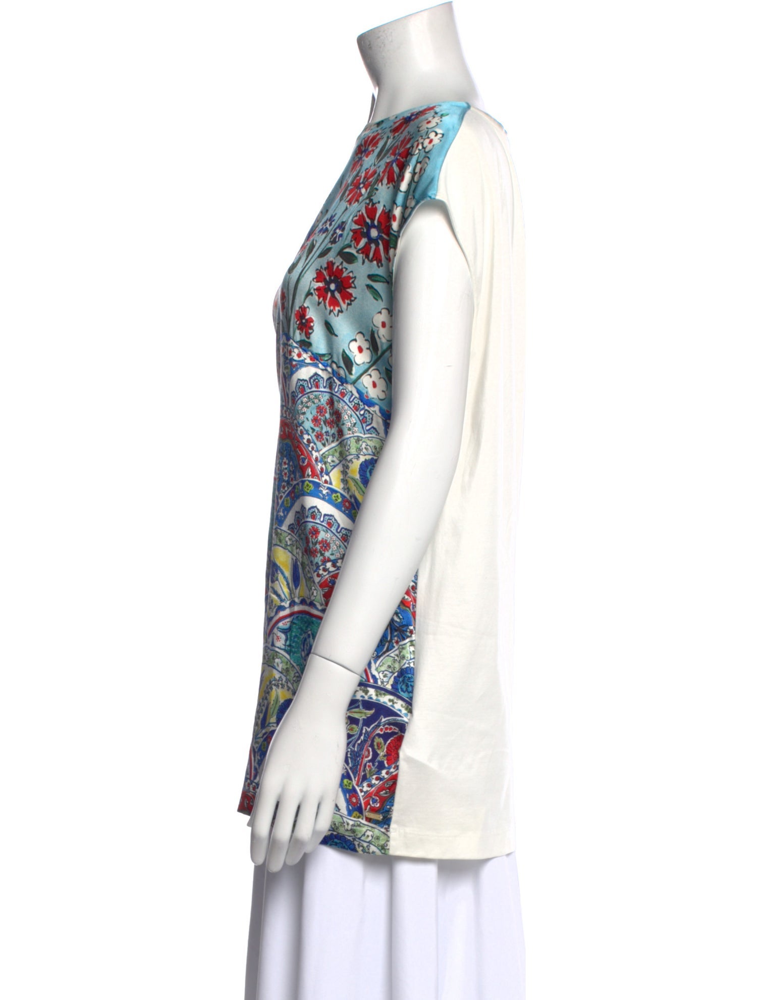 Escada Printed Bateau Neckline Blouse